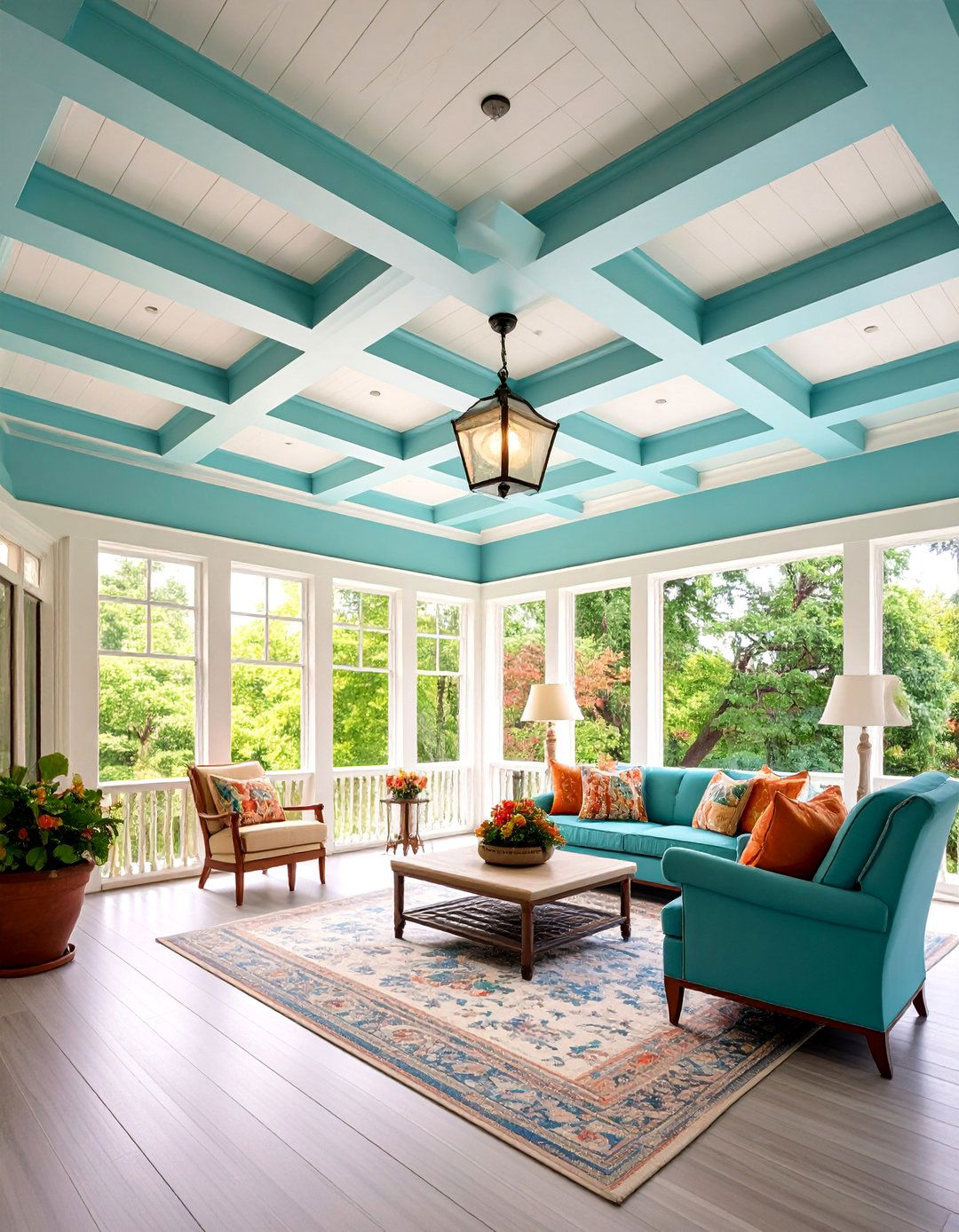 Coffered Vinyl Ceiling Design - 25 Vinyl Porch Ceiling Ideas