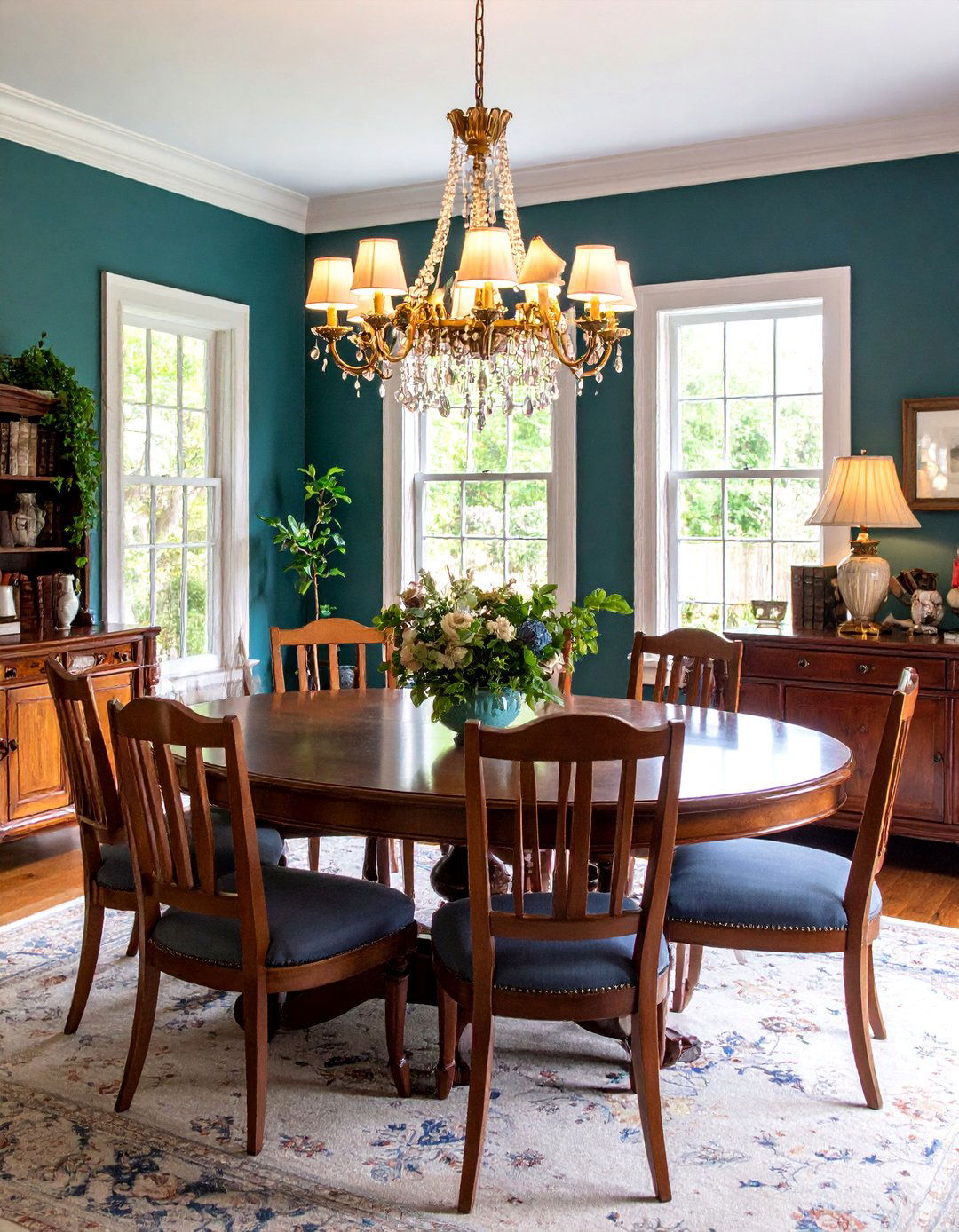 Colonial Dining Room with Secretary Desk and Dual Purpose Design - 25 Colonial Dining Room Ideas