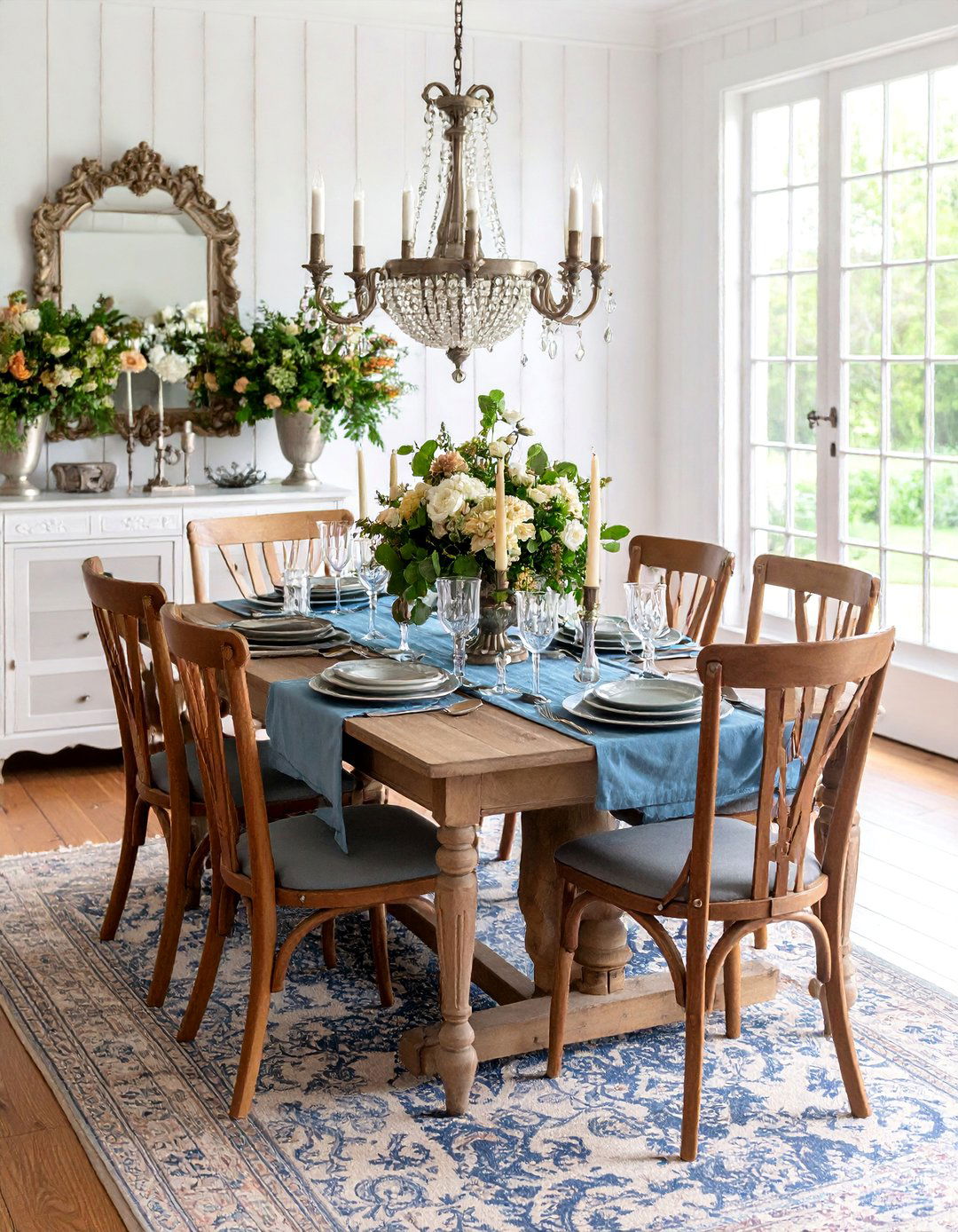 Colonial Dining Room with Spindle Back Chairs and Pewter Accents - 25 Colonial Dining Room Ideas