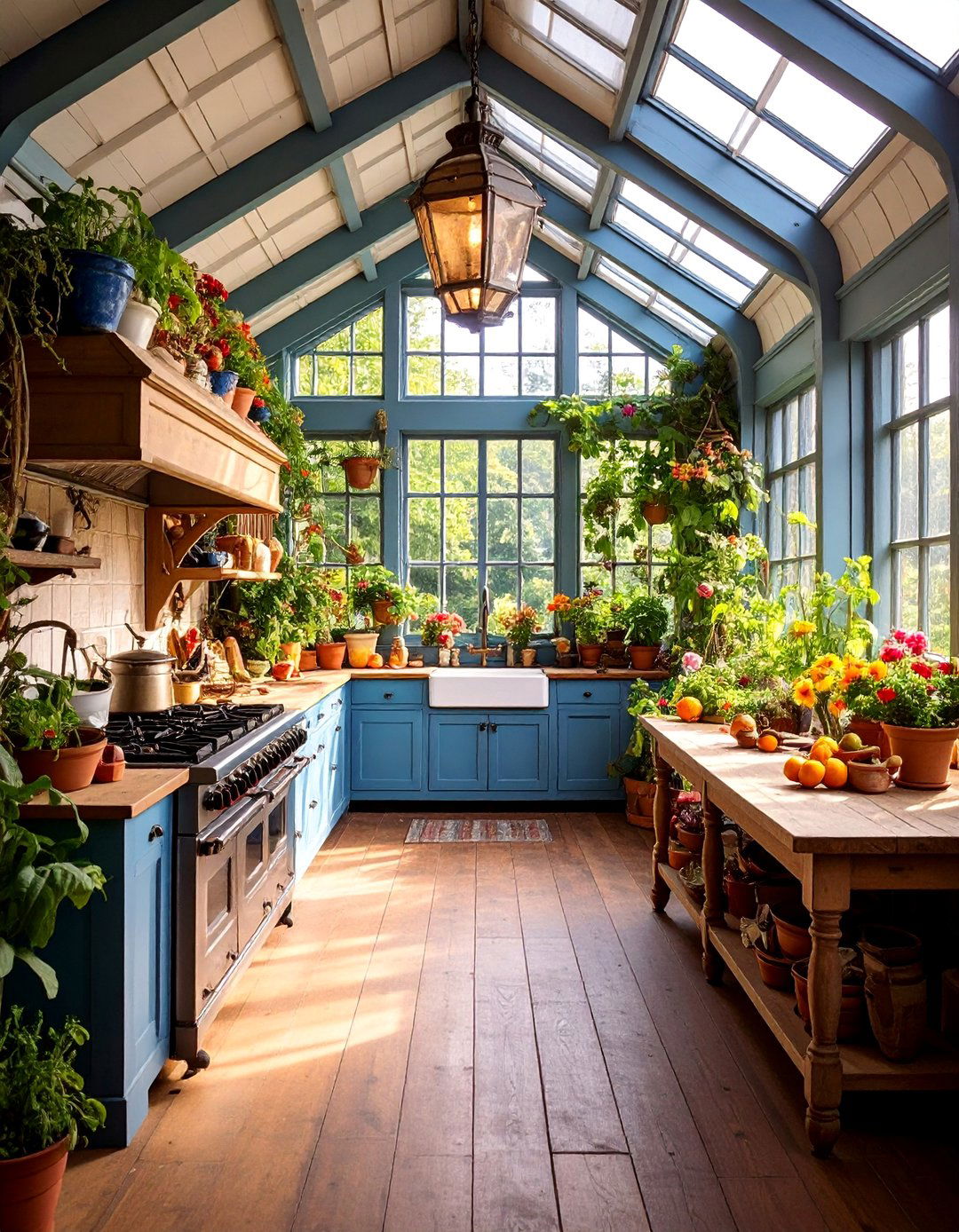 Colonial Greenhouse Kitchen with Williamsburg Styling - 25 Greenhouse Kitchen Design Ideas
