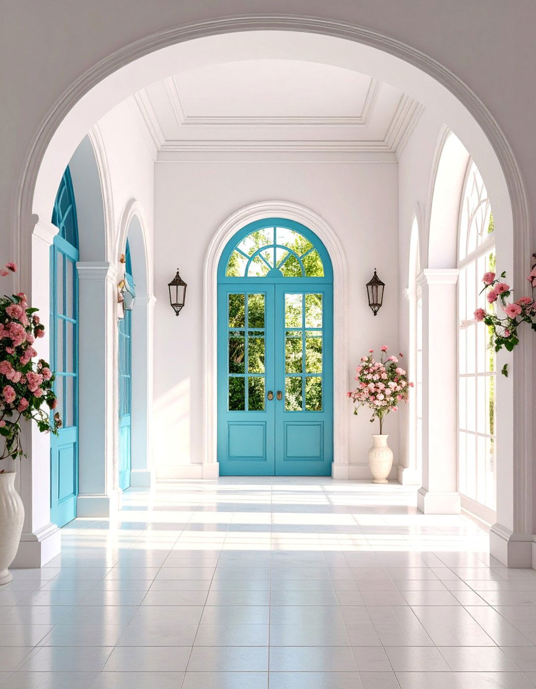 Colonial House with Arched Doorways - 25 Mexican Style House Design Ideas