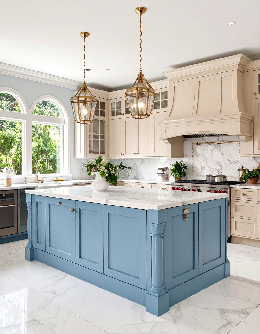 Colonial Revival Beige Kitchen - 25 Kitchens With Beige Kitchen Cabinets