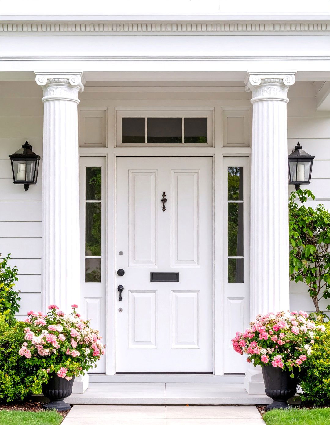 Colonial Revival Door Trim with Crossheads and Symmetry - 25 Exterior Door Trim Ideas