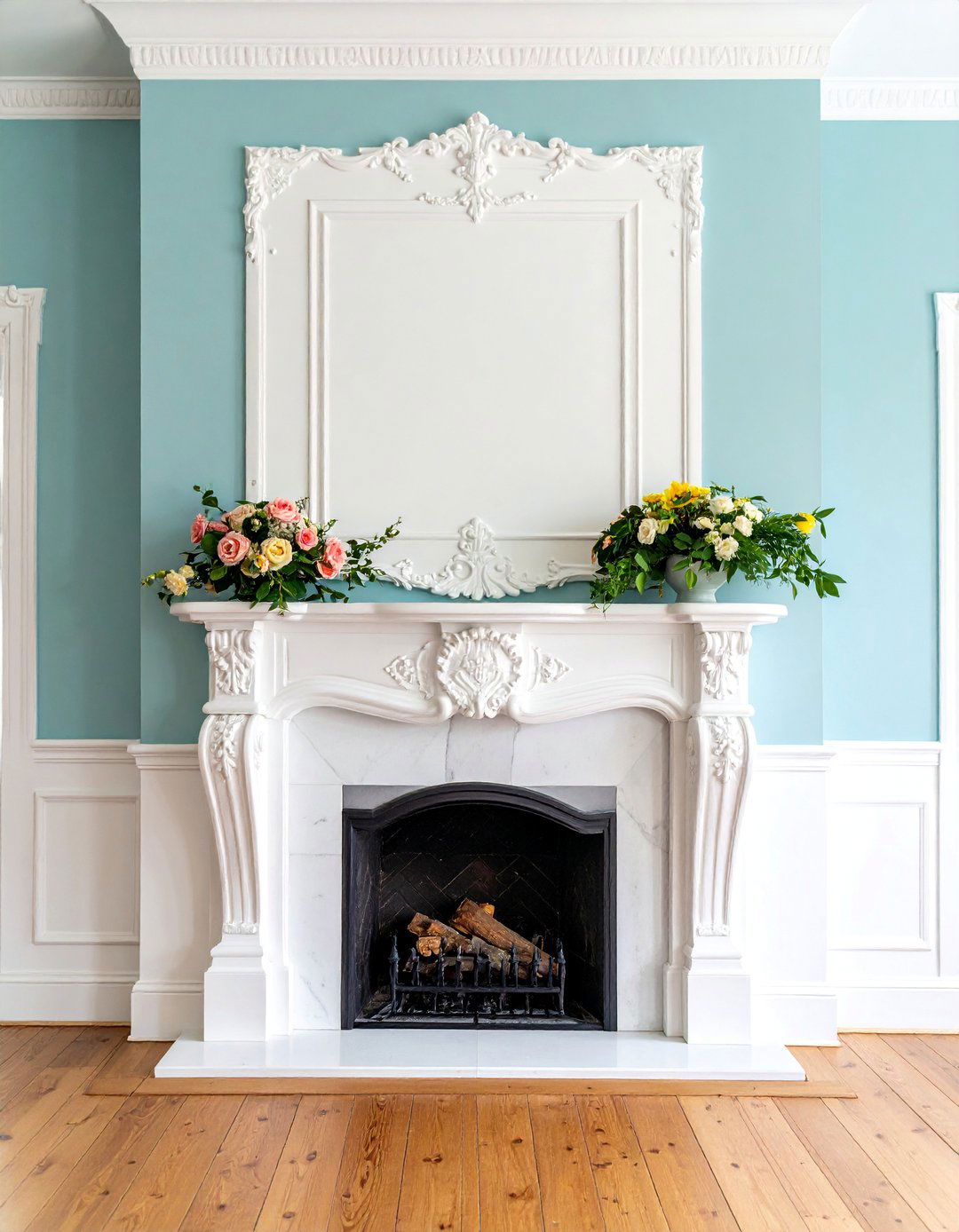 Colonial Revival White Painted Fireplace with Traditional American Styling - 25 Traditional Fireplaces