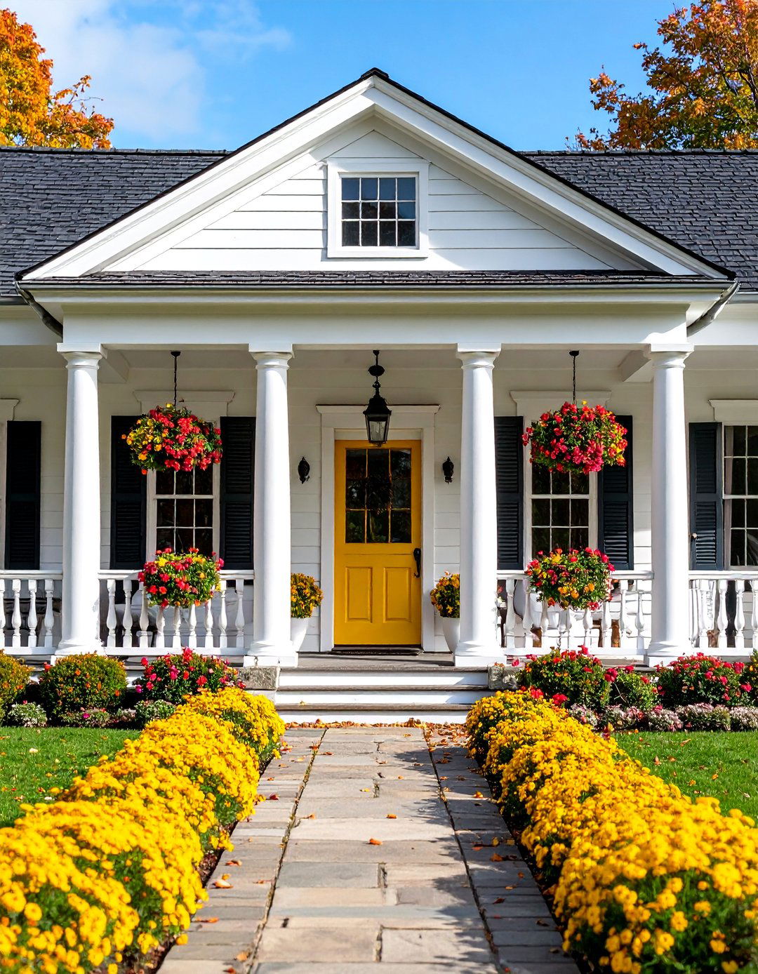 Colonial Style Columned Covered Walkway - 25 Covered Walkway Ideas