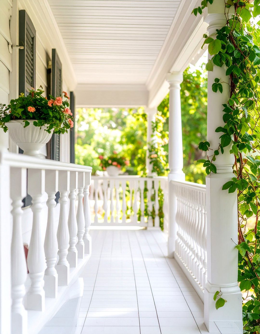 Colonial Style Turned Baluster Porch Railing - 25 Porch Railing Ideas
