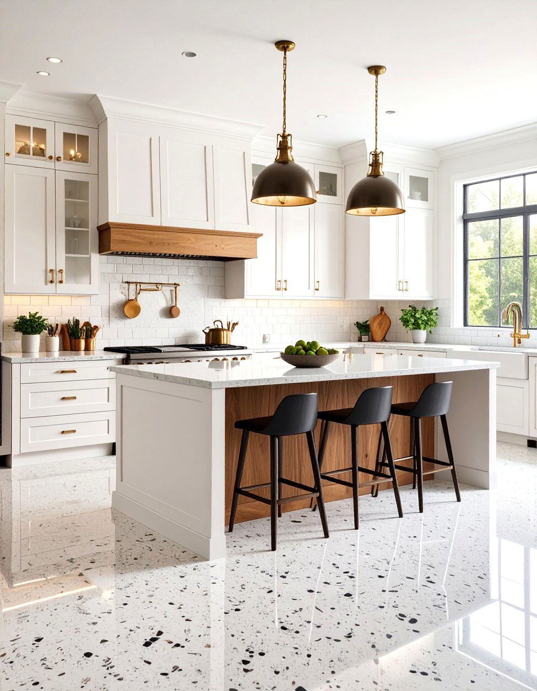 Colonial White Granite Speckled with Oak Cabinets - 25 what color countertops go with oak cabinets