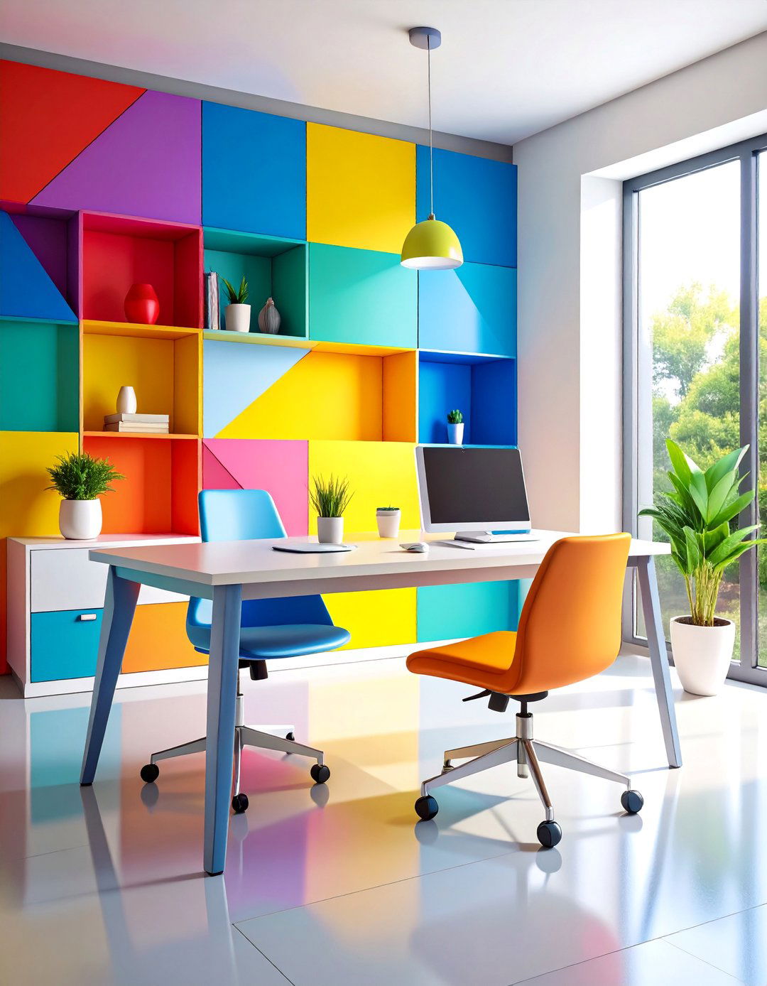 Color Block Abstract Geometric Series - 25 Large Wall Art Ideas