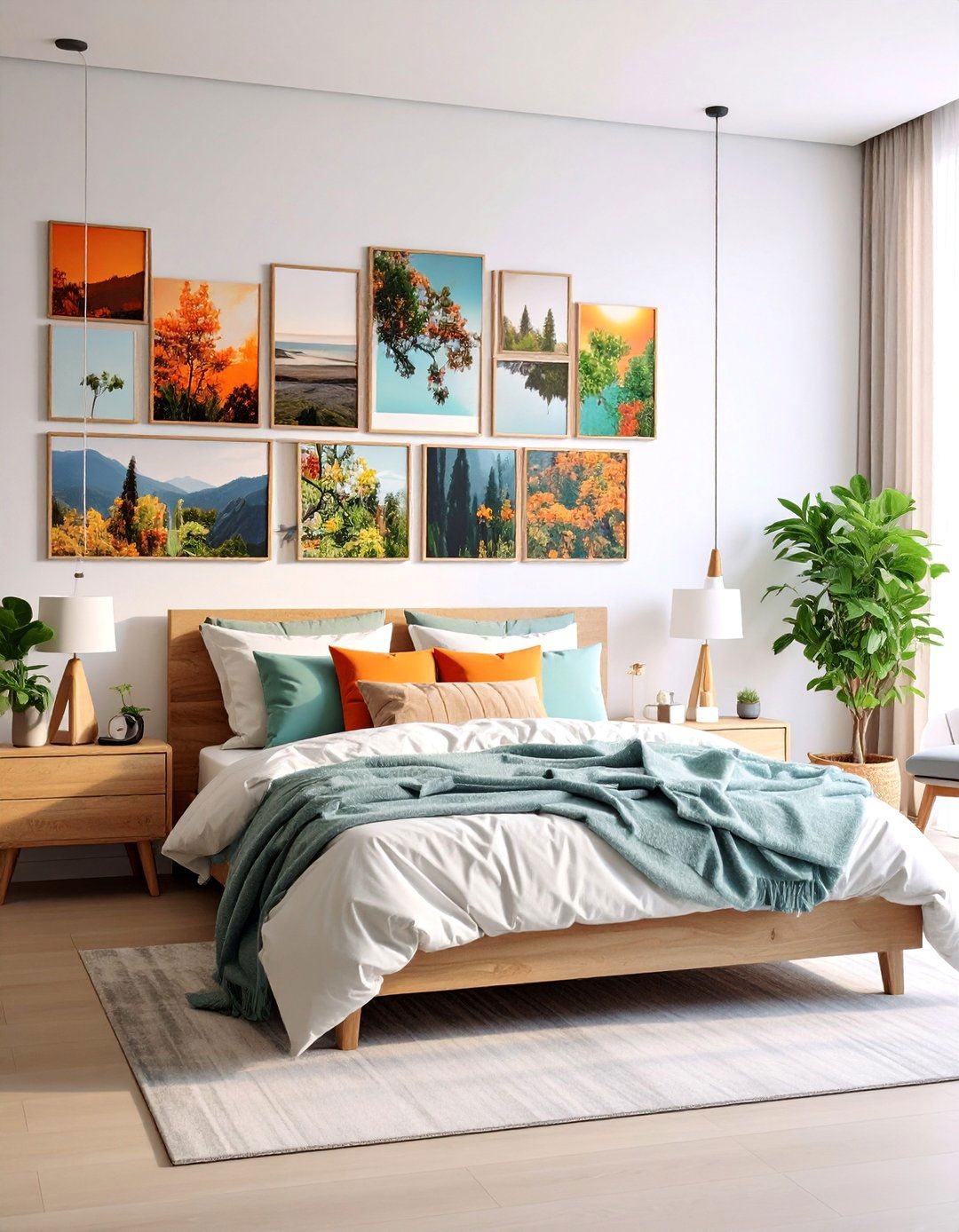 Color Coordinated Photo Wall - 25 Photo Display Ideas