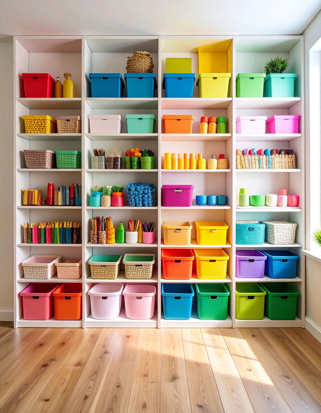 Color Coordinated Supply Organization Theme - 25 Craft Room Organization Ideas
