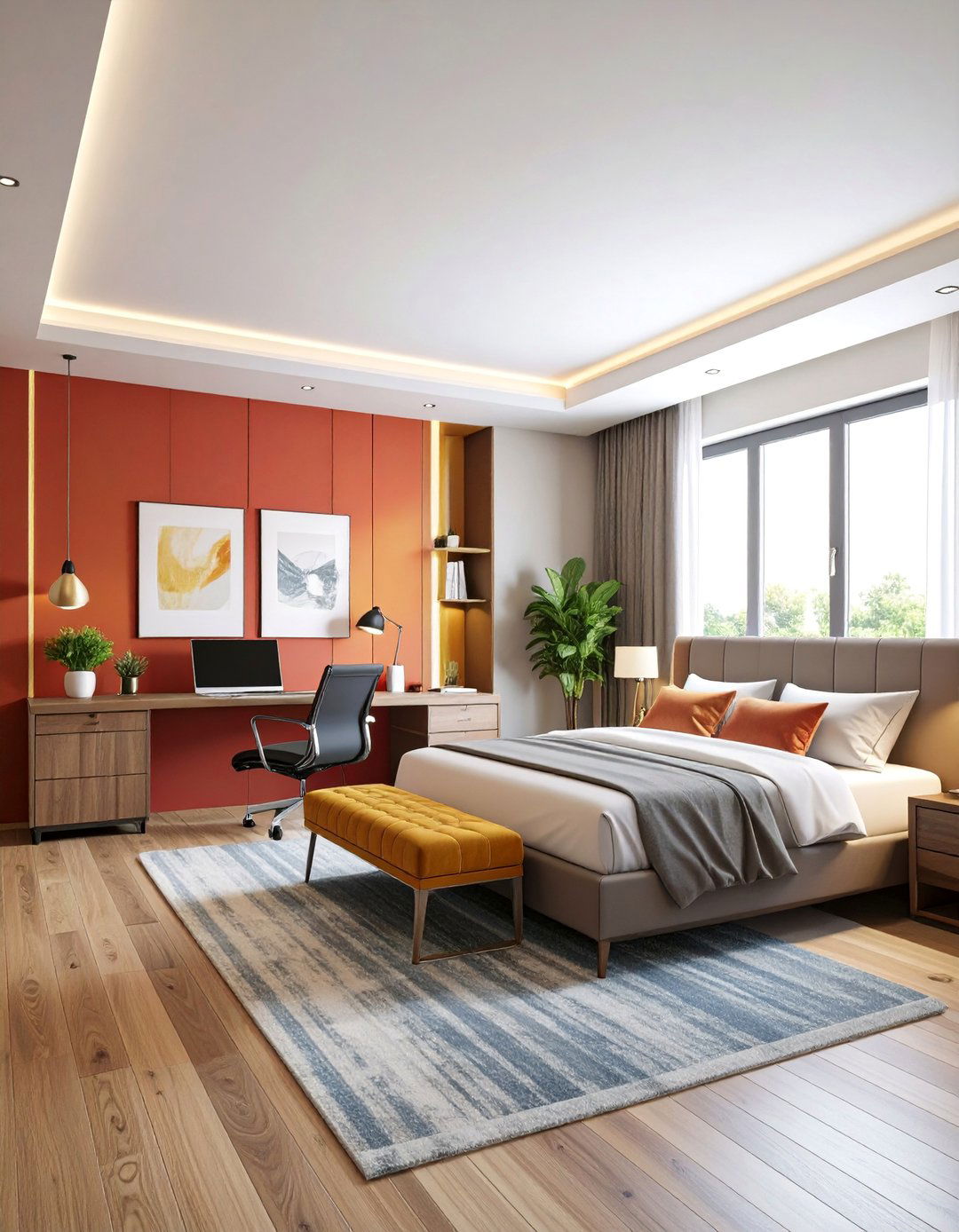 Color Coordinated Theme Office - 25 Bedroom Office Ideas