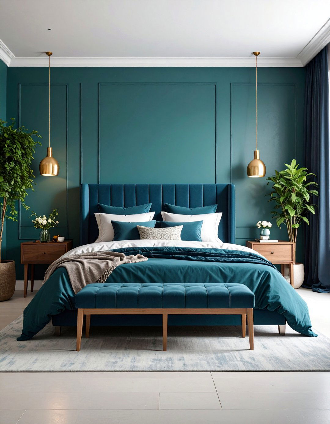Color Drenched Bedroom with Saturated Hues - 25 Modern Bedroom Ideas