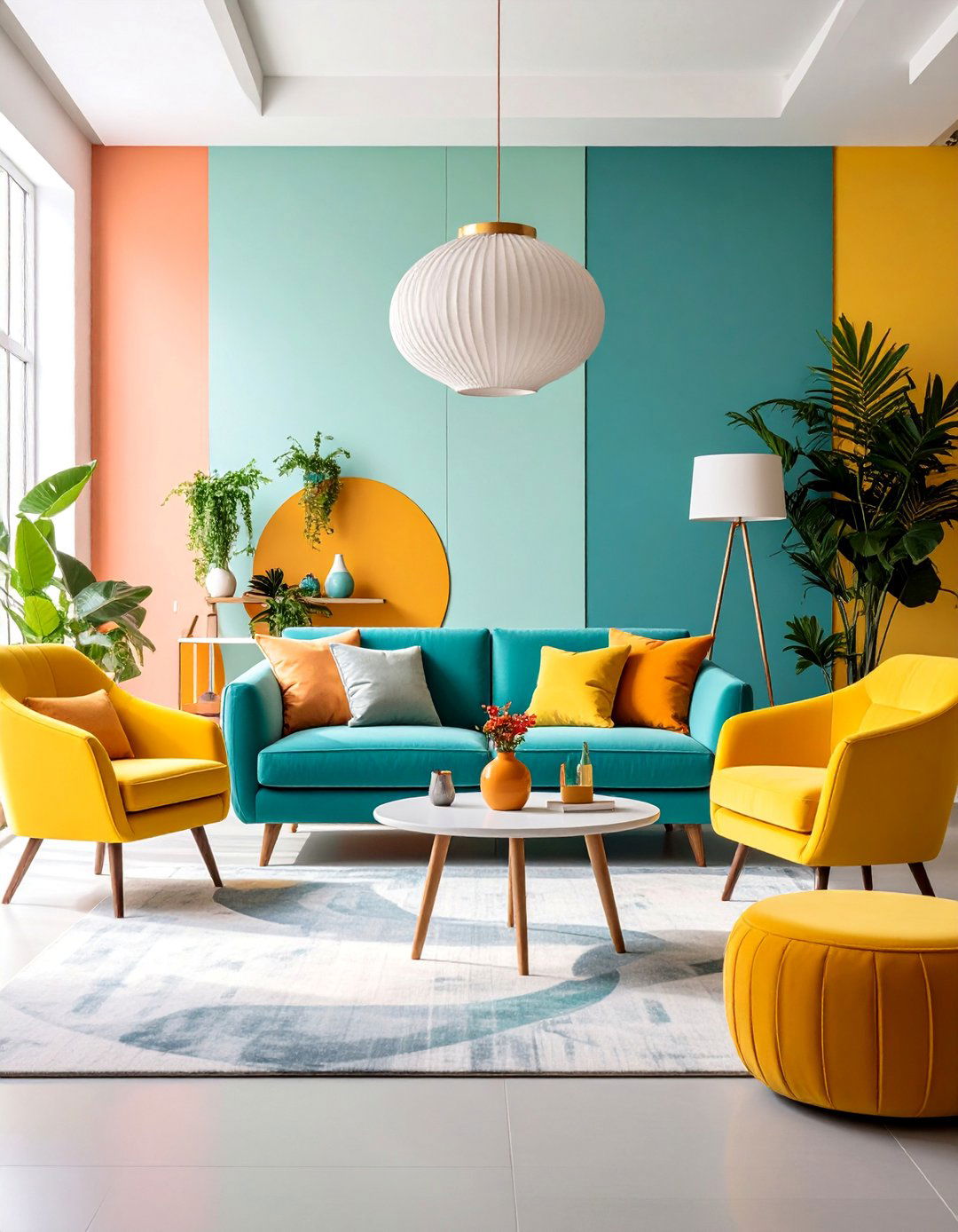 Color Drenched Living Room with Bold Paint Treatments - 25 Modern Living Room Ideas