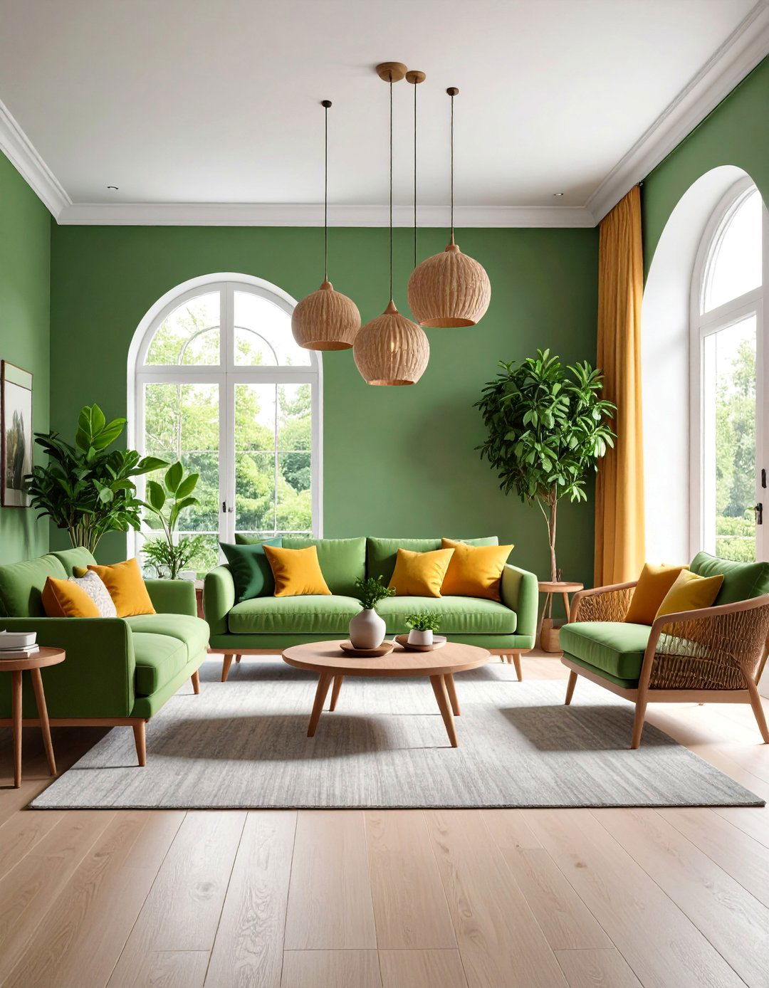 Color Drenched Living Room with Immersive Single Hue Design - 25 Cozy Living Room Ideas