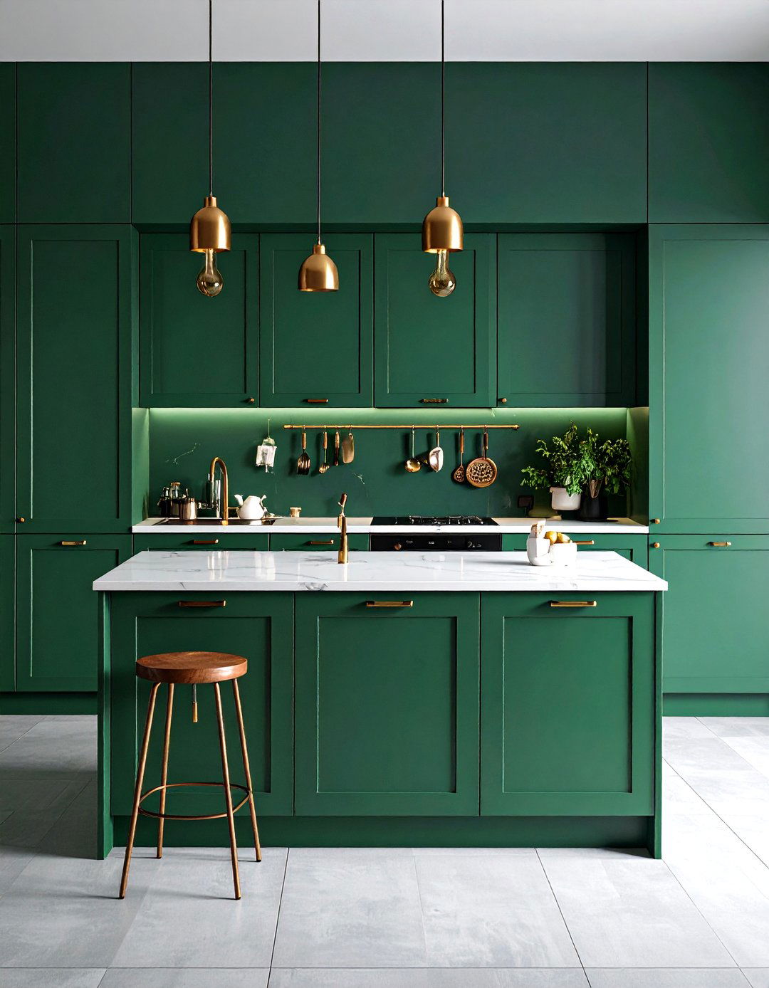 Color Drenched Monochromatic Kitchen - 25 Maximalist Kitchen Decor Ideas