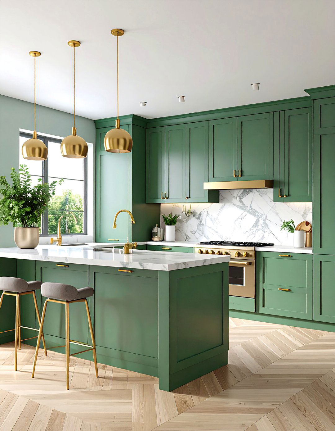 Color Drenched Olive Green Kitchen Design - 25 Olive Green Kitchens
