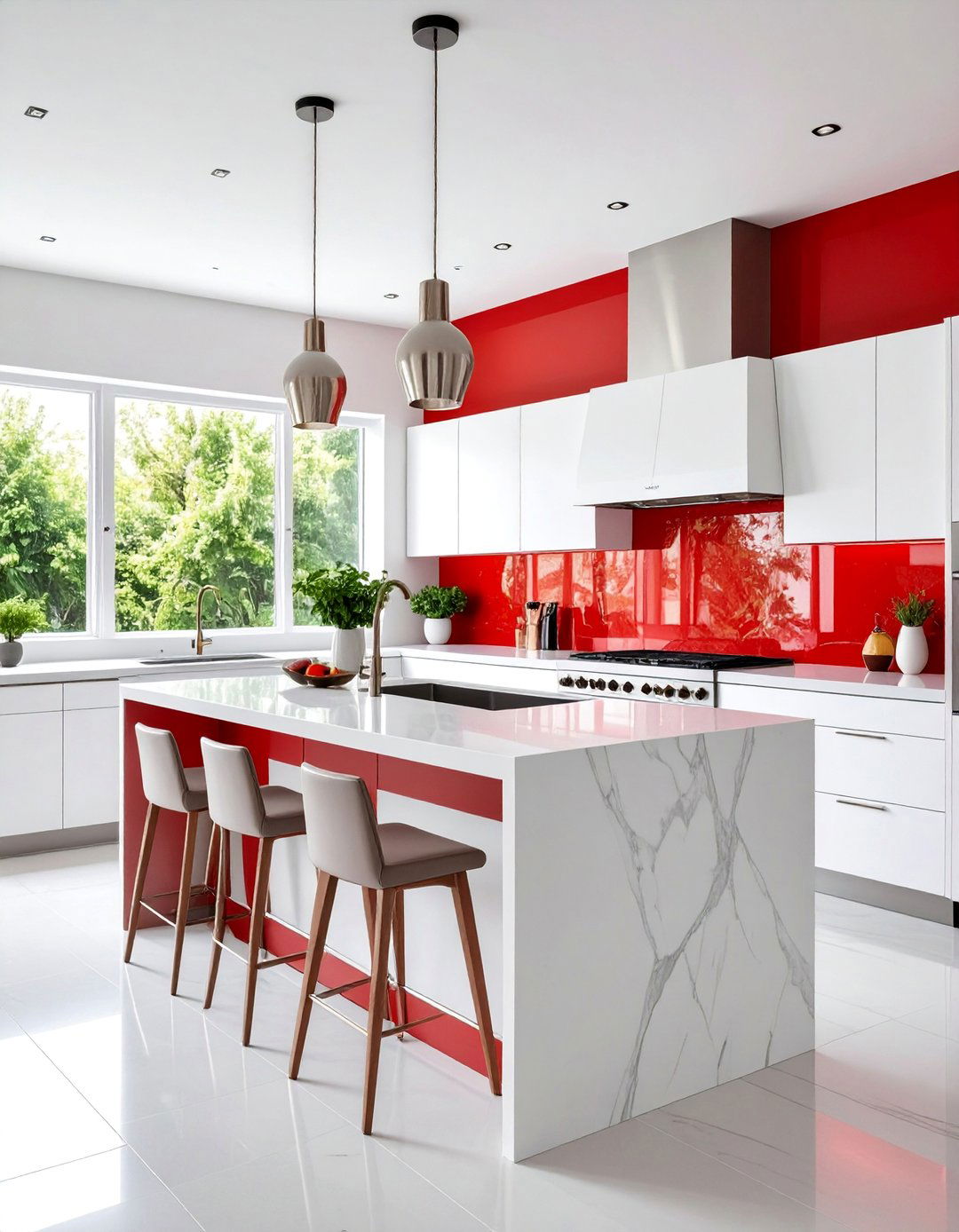 Color Pop Backsplash L Shaped Kitchen - 25 l shaped kitchen ideas