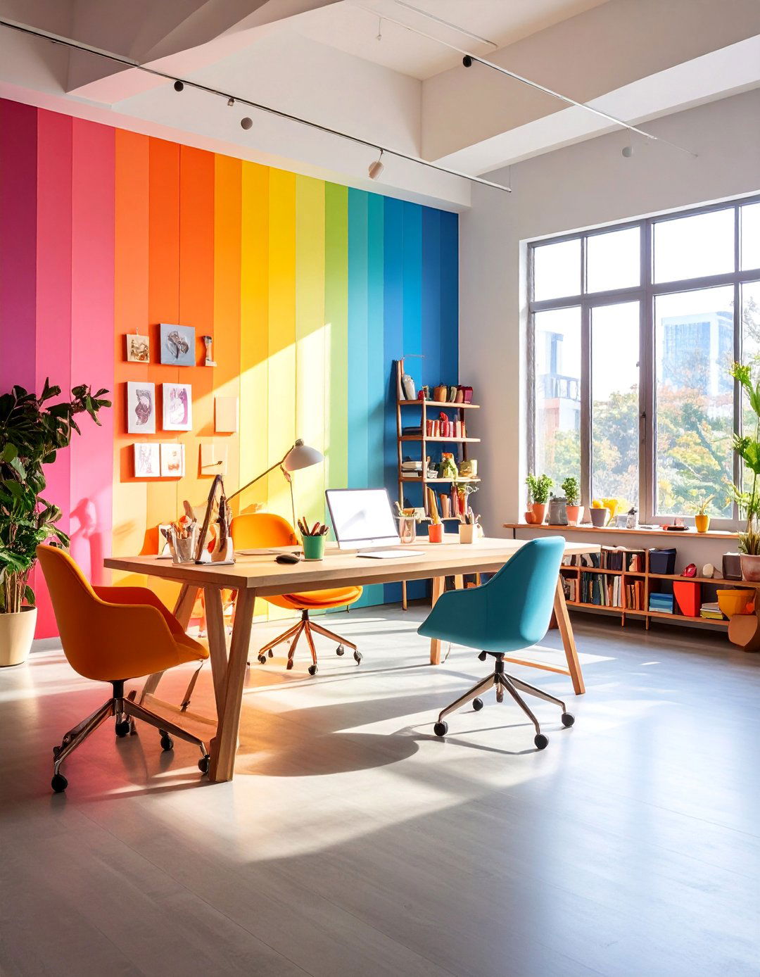 Color Themed Rainbow Gradient Layout - 25 Wall Collage Ideas