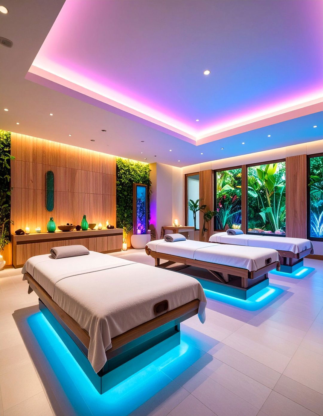 Color Therapy Massage Room with Chromotherapy Benefits - 25 Massage Room Setup Ideas