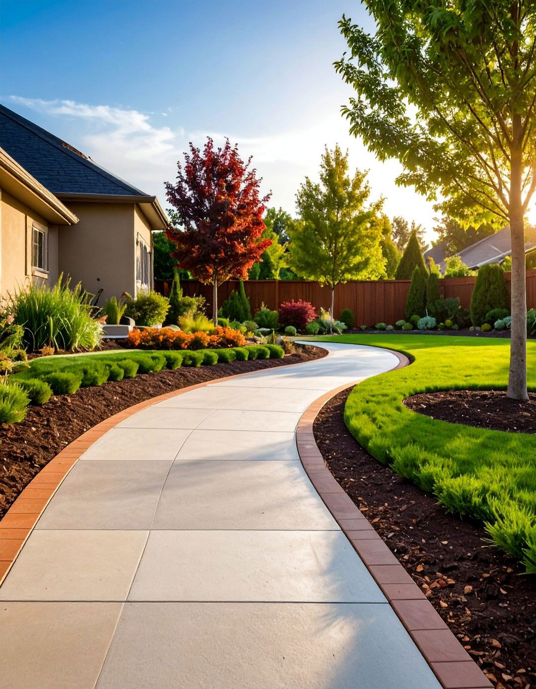 Colored Asphalt Garden Walkway - 25 Asphalt Walkway Ideas