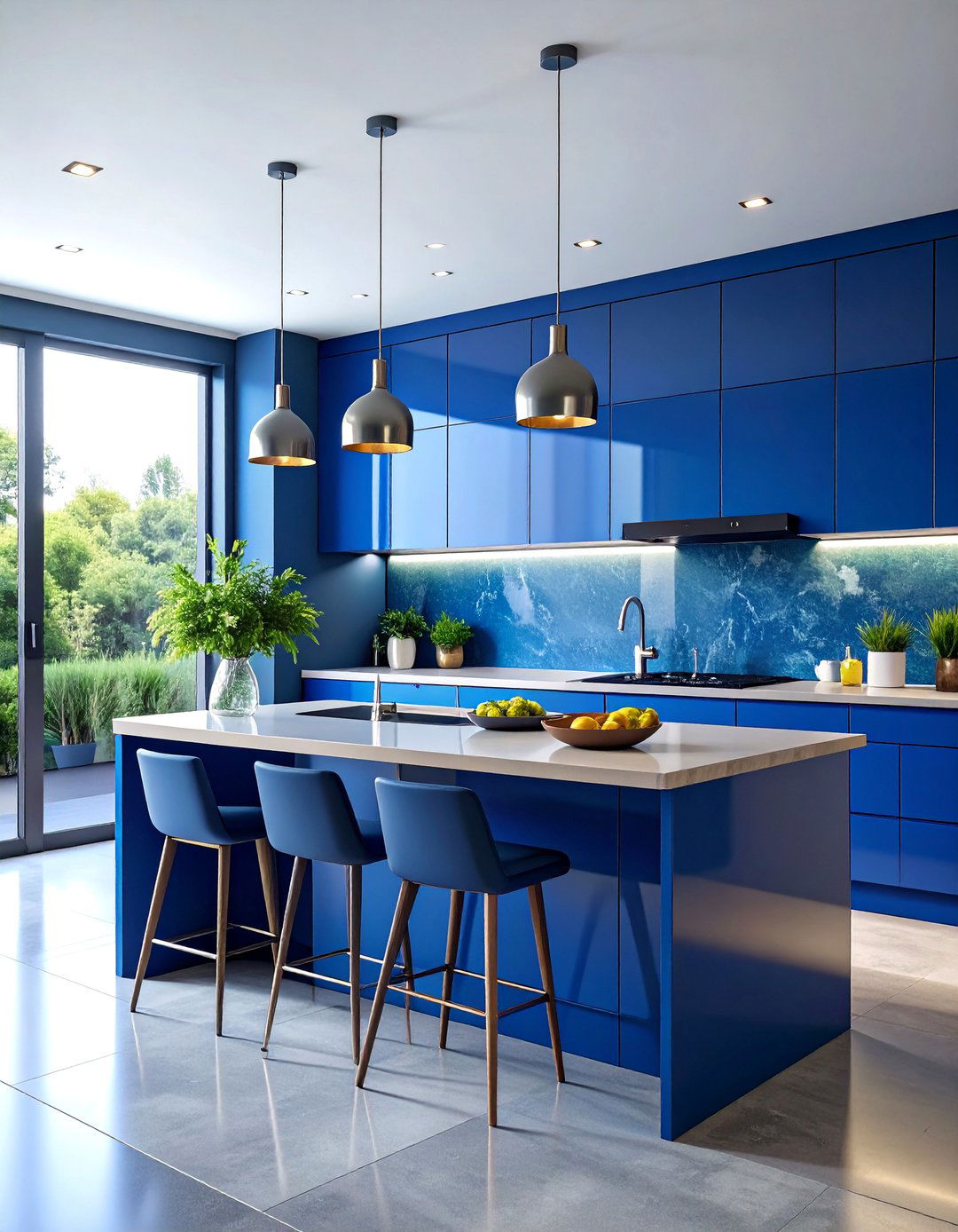 Colored Glass Panels - 25 Kitchen Splashback Ideas