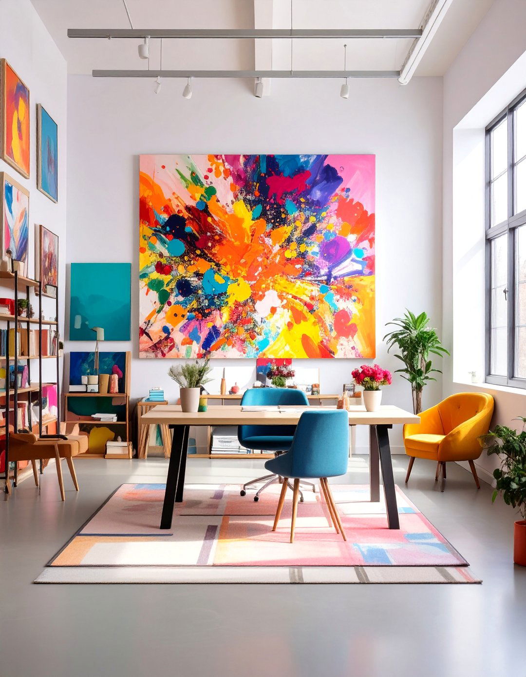 Colorful Abstract Explosion Gallery Wall - 25 Gallery Wall Ideas