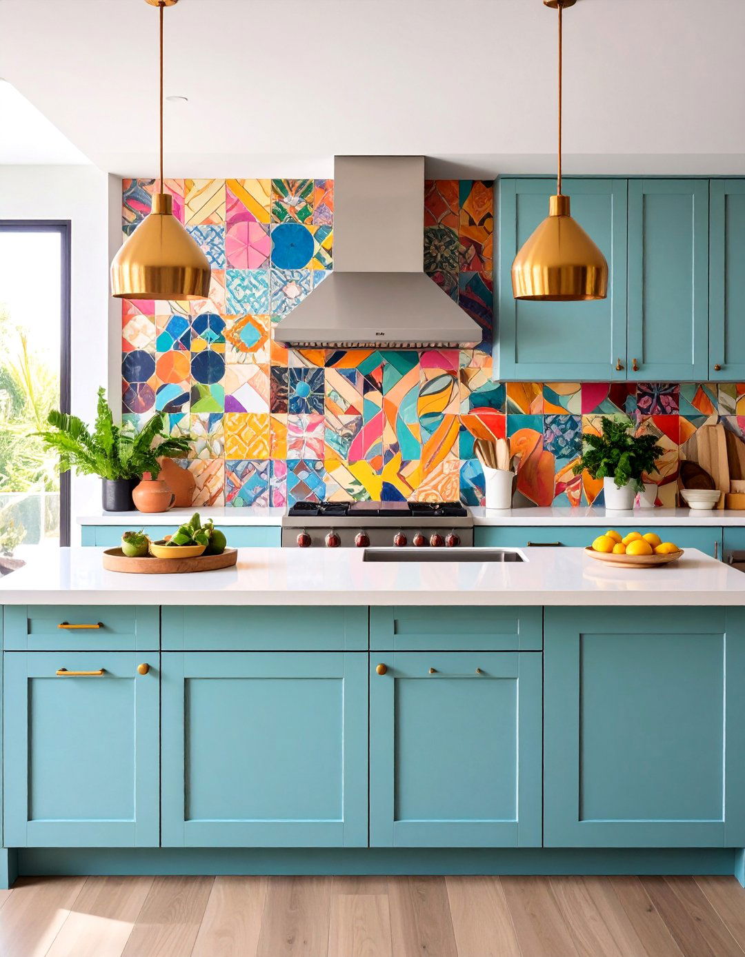 Colorful Backsplash Mosaic Art - 25 Kitchen Wall Decor Ideas