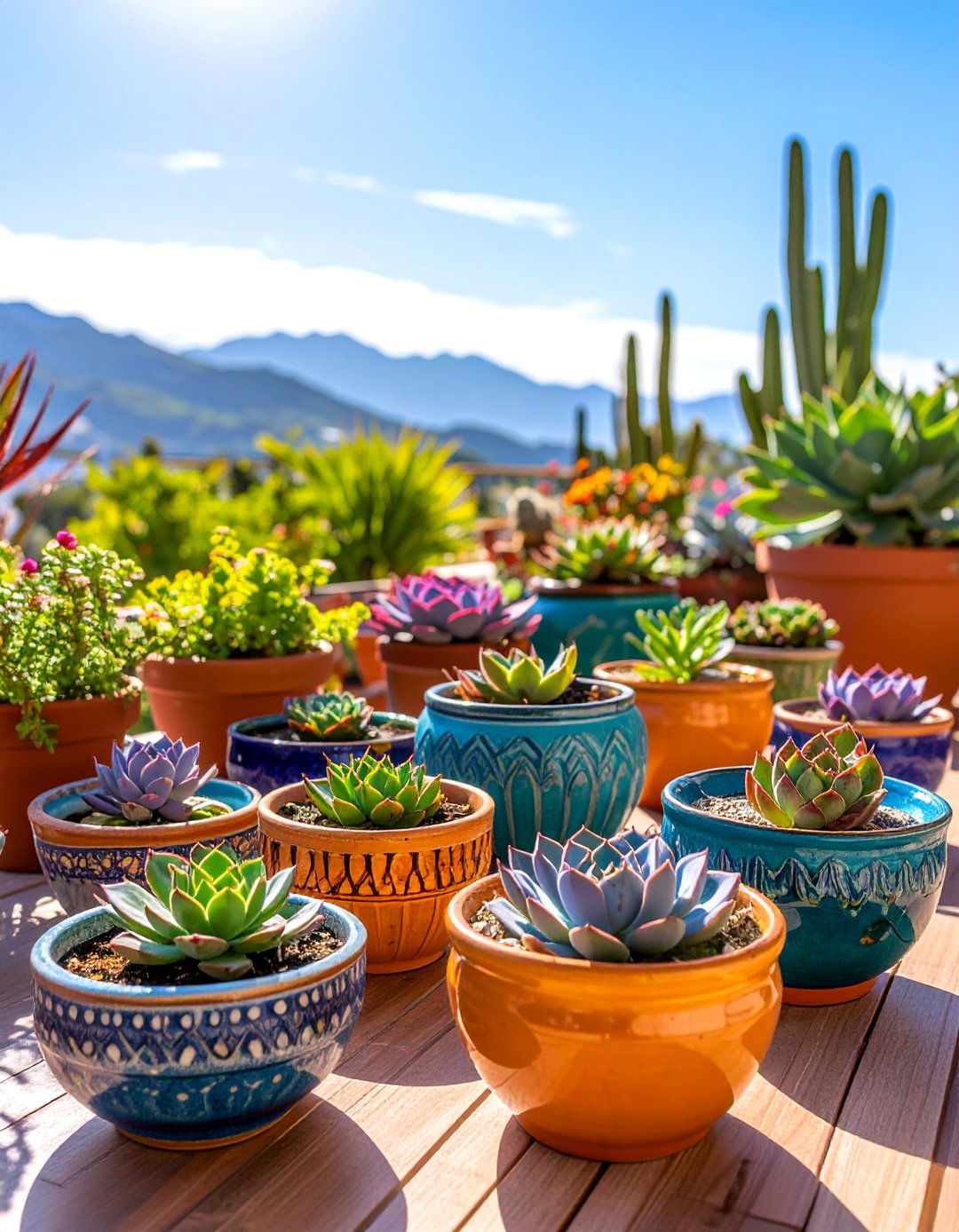 Colorful Ceramic Bowl Collection - 25 Outdoor Succulent Container Ideas