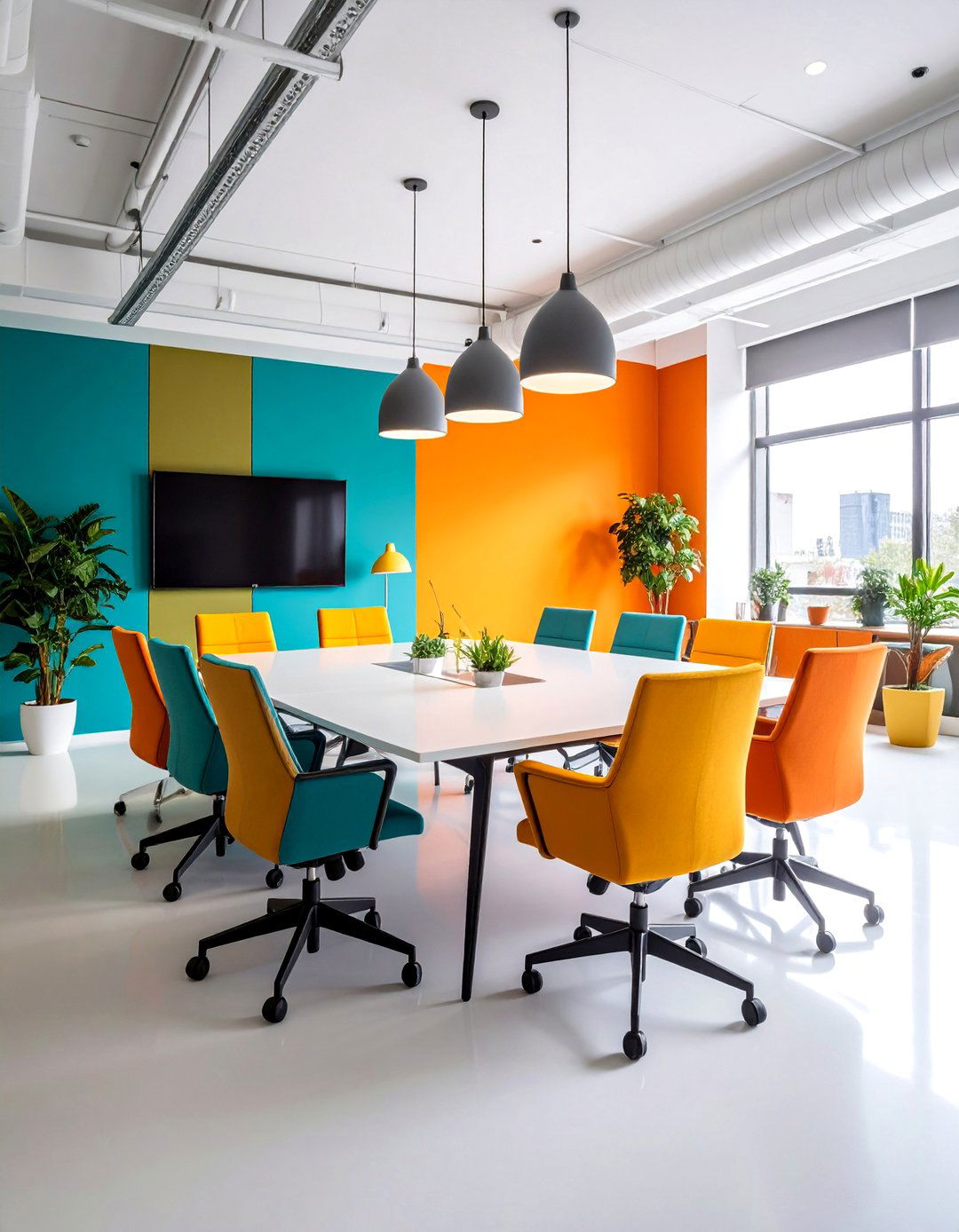 Colorful Creative Conference Room with Artistic Design Accents - 25 Conference Room Design Ideas and Inspiration