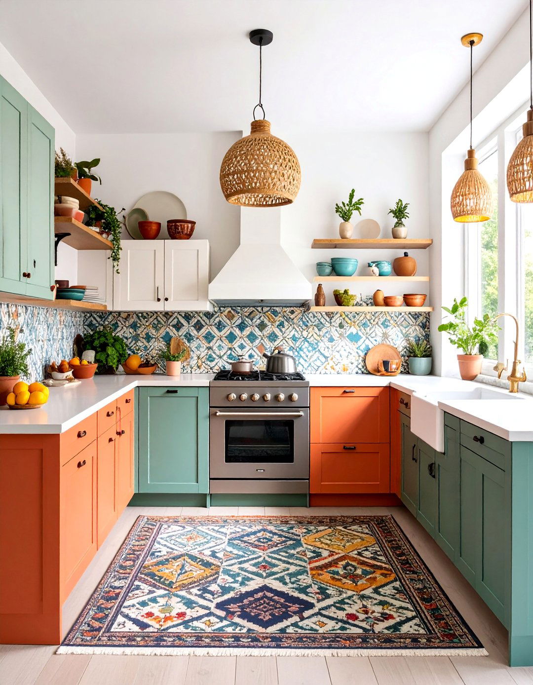 Colorful Eclectic Kitchen with Bold Pattern Mixing - 25 Eclectic Kitchen Ideas