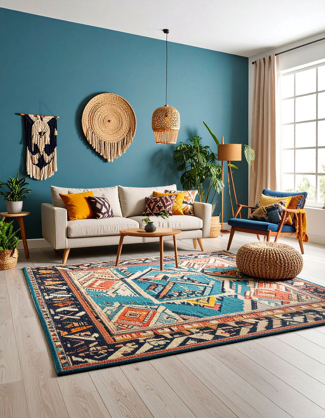 Colorful Geometric Tribal Boho Rug - 25 Boho Rug Ideas