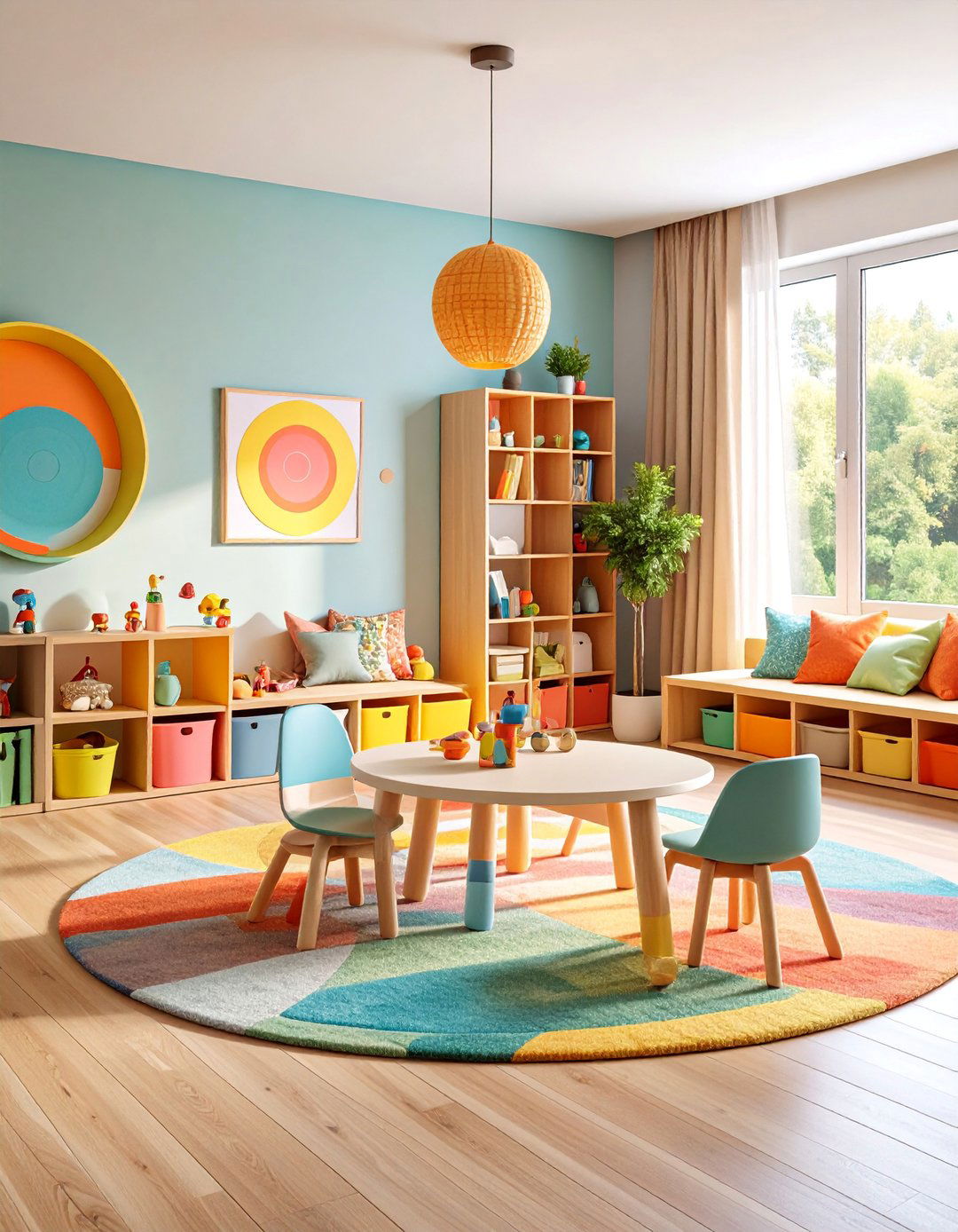 Colorful Kids Activity Corner - 25 Living Room Corner Ideas