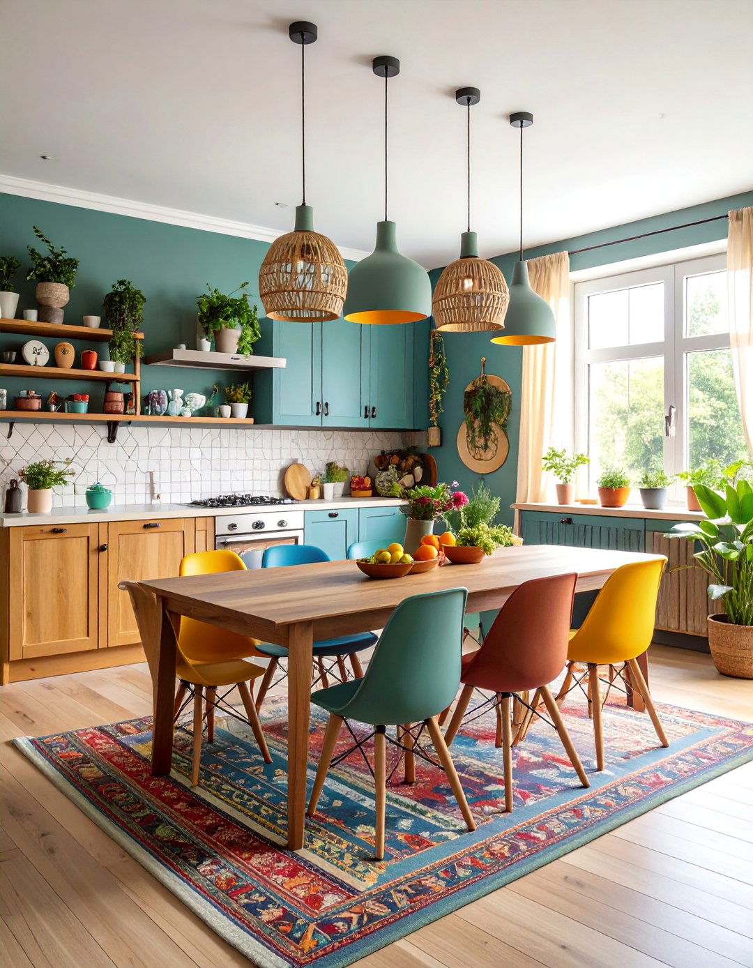 Colorful Kitchen Extension Boho Dining - 25 Colorful Boho Living Room Ideas