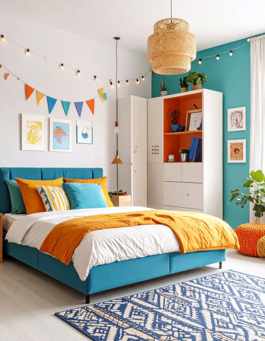 Colorful Maximalist Student Bedroom with Gallery Wall - 25 Student Bedroom Design Ideas