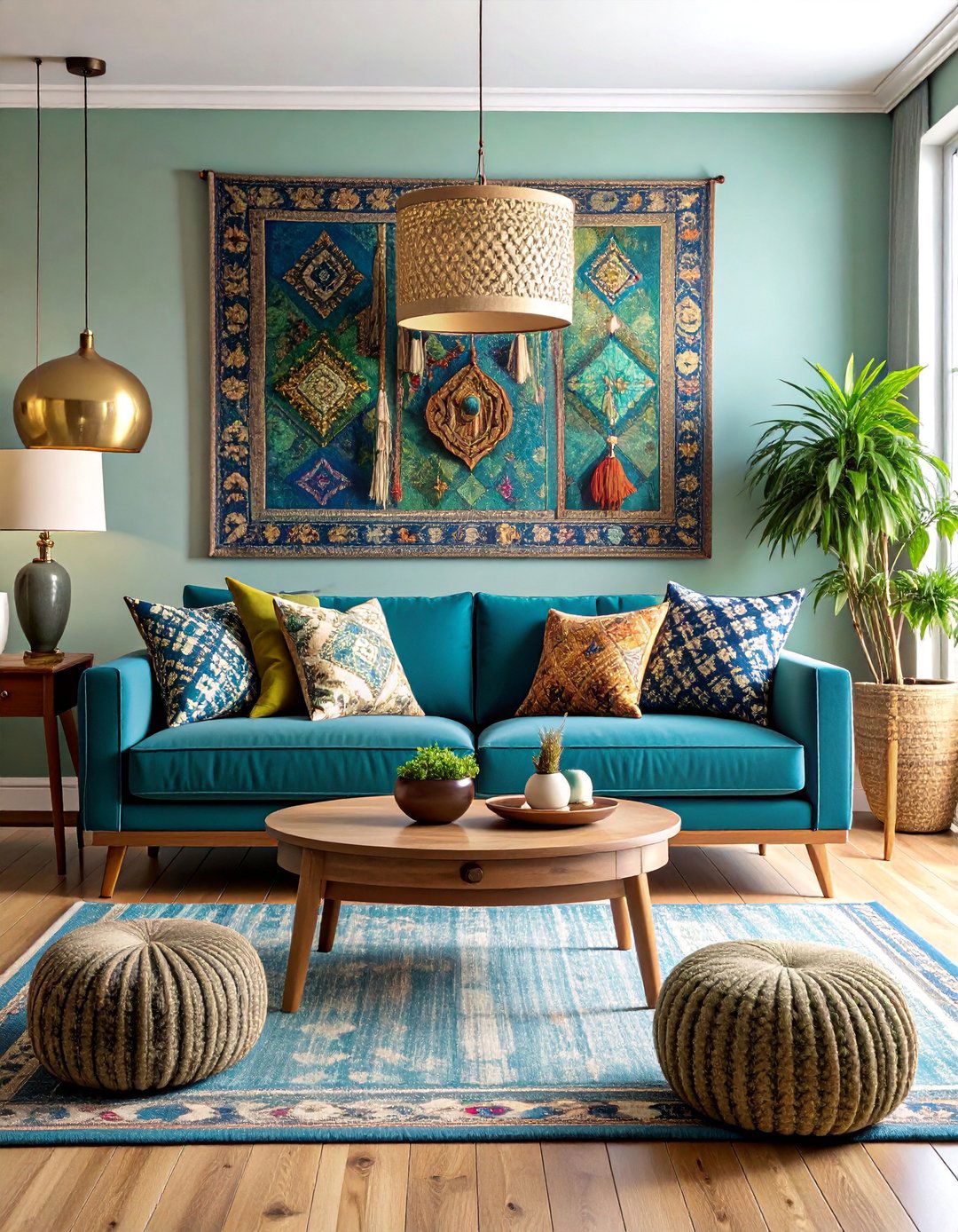 Colorful Textile Wall Hanging - 25 Boho Wall Decor Ideas