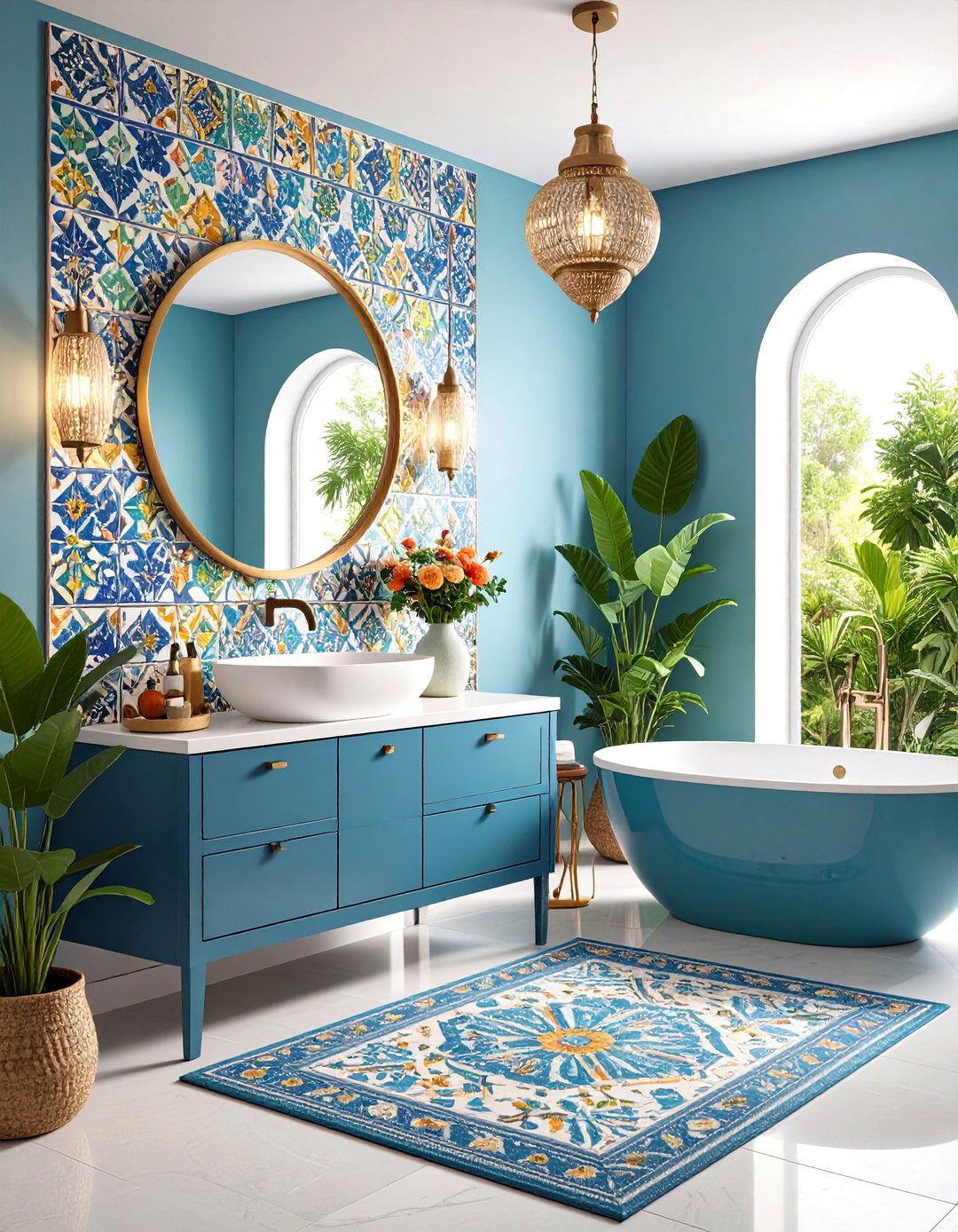 Colorful Tile Pattern Maximalist Bathroom - 25 Maximalist Bathroom Design Ideas