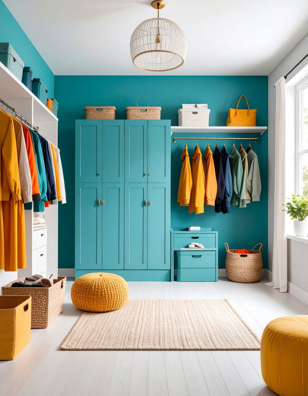 Colorful Utility Room with Bold Accent Wall - 25 Small Utility Room Ideas