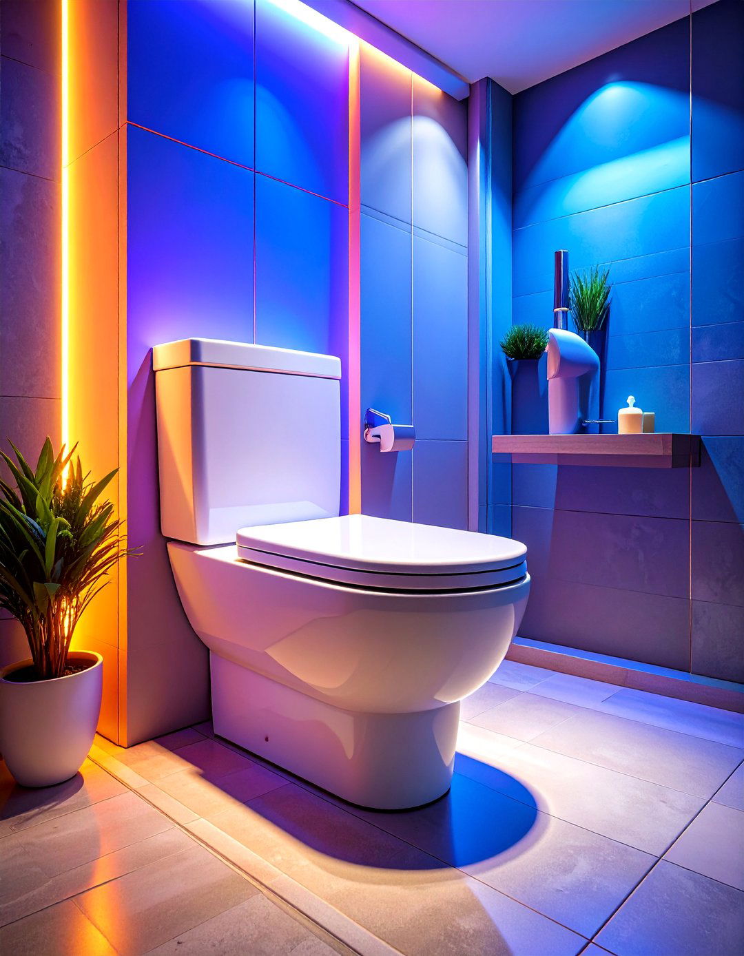 Comfort Height Toilet Area with Integrated Support Rails - 25 Handicap Bathroom Ideas