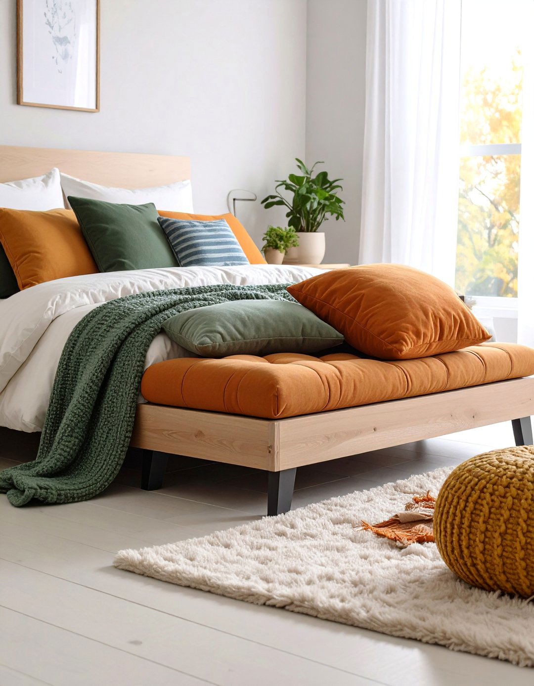 Comfortable Corner Seating with Storage Ottoman - 25 Corner Decoration Ideas