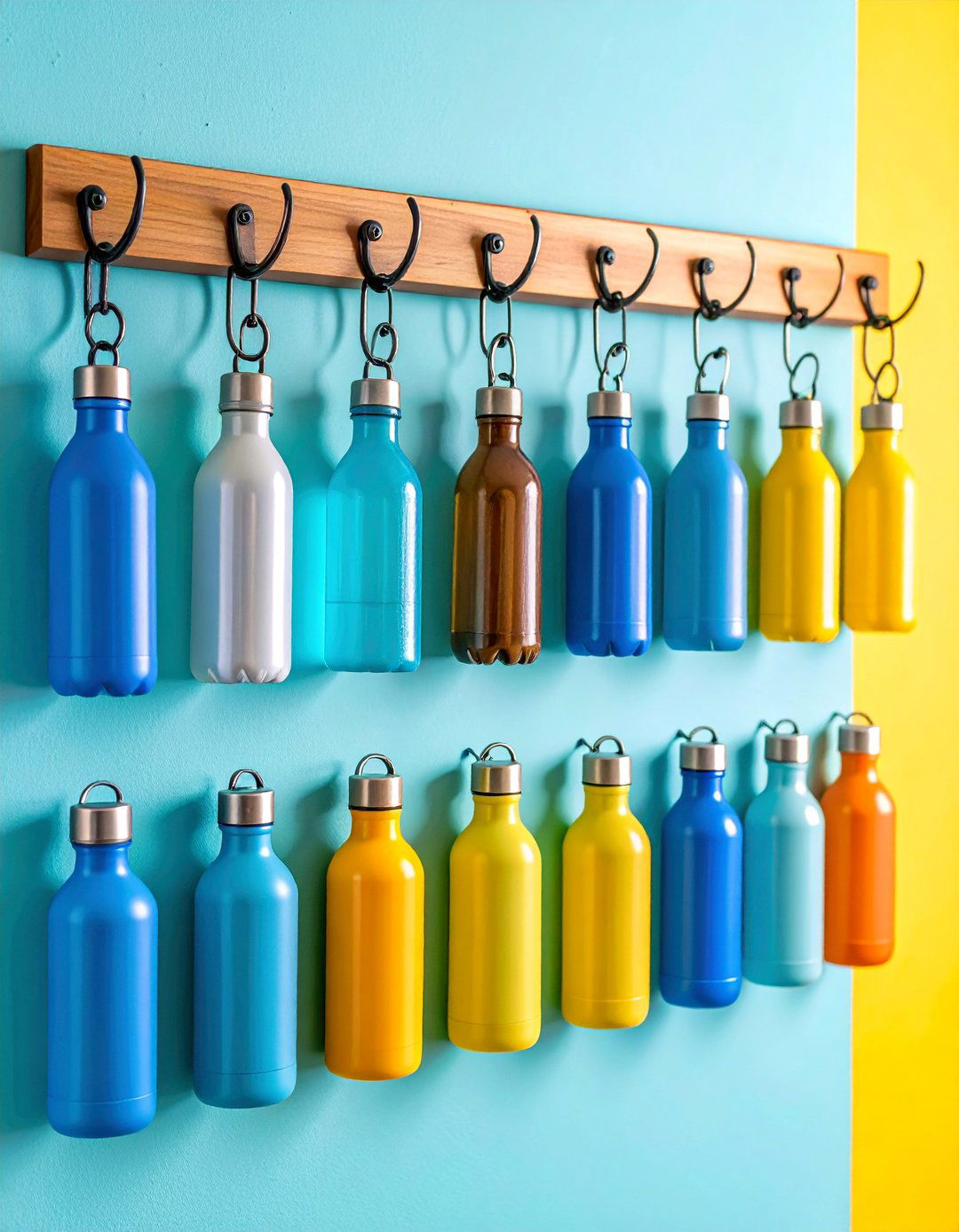 Command Hook Wall Display - 25 Water Bottle Storage Ideas