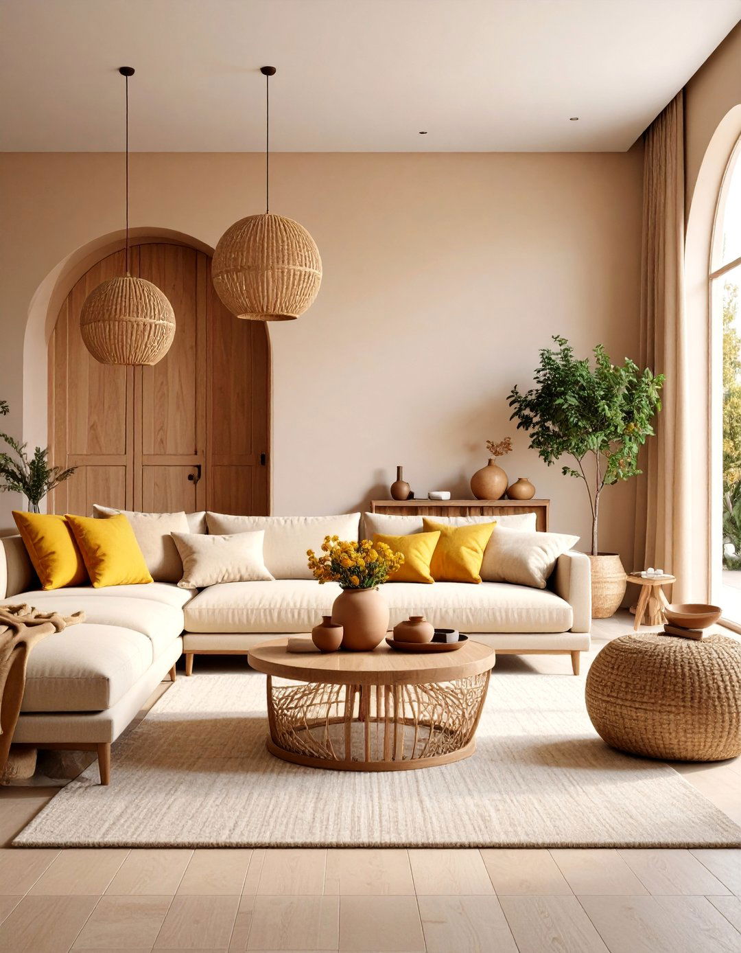 Command Position Living Room with Grounding Earth Elements - 25 Feng Shui Living Room Ideas