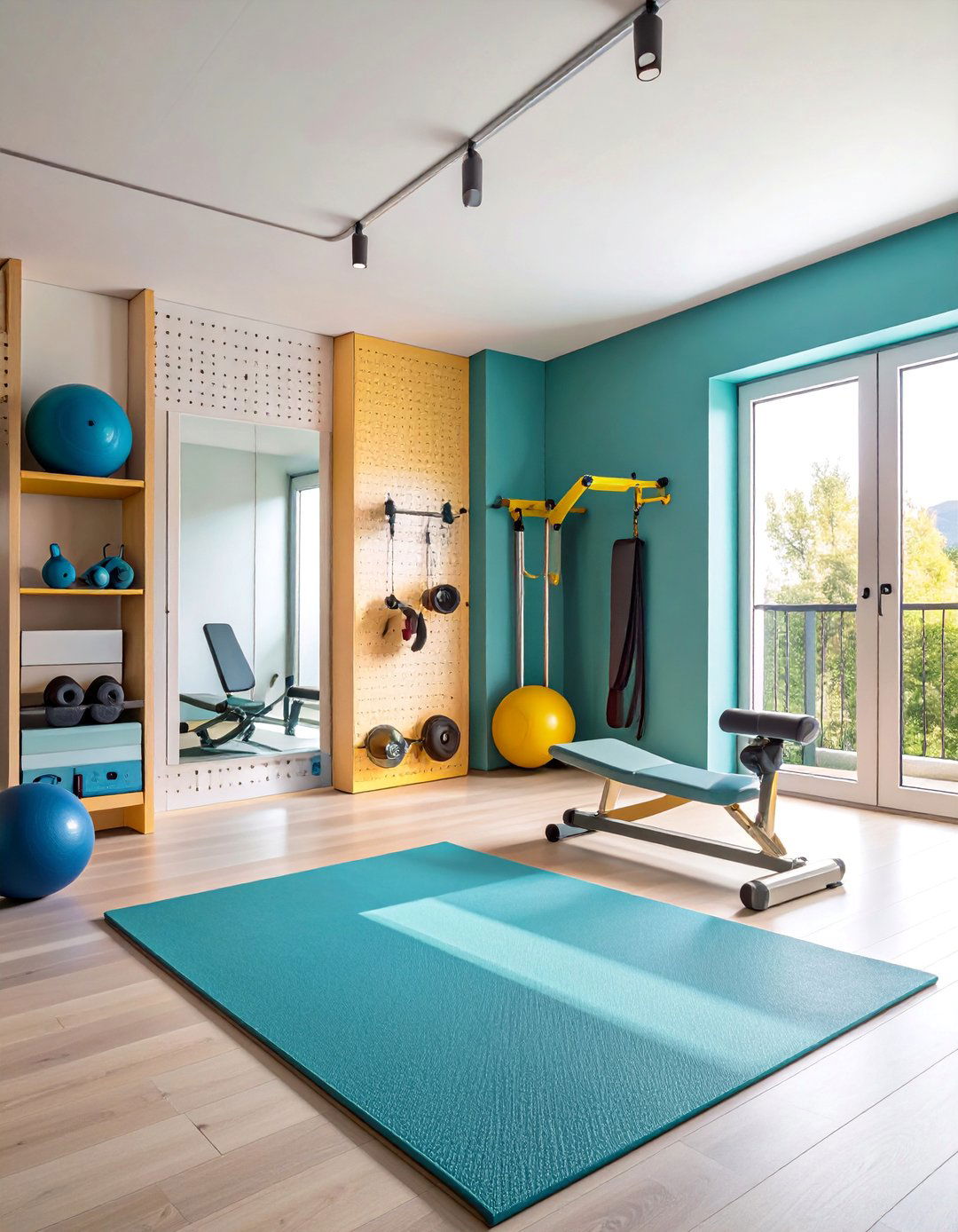 Compact Apartment Gym with Vertical Storage - 25 Small Home Gym Ideas