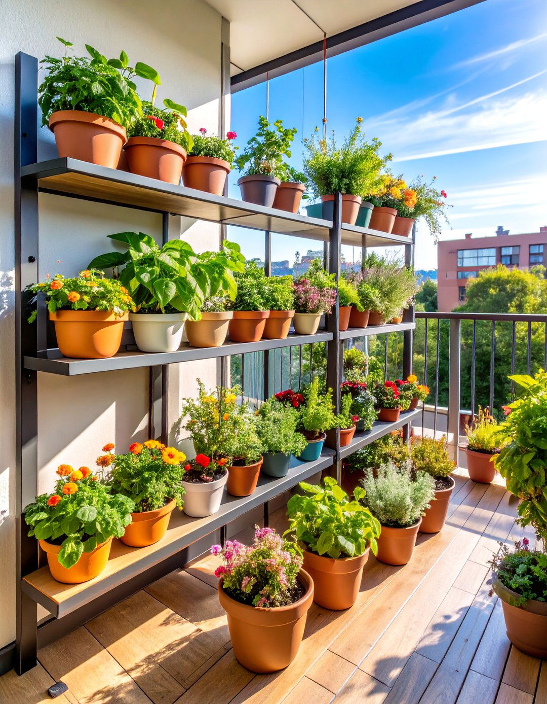 Compact Balcony Container Garden - 25 Vegetable Garden Ideas