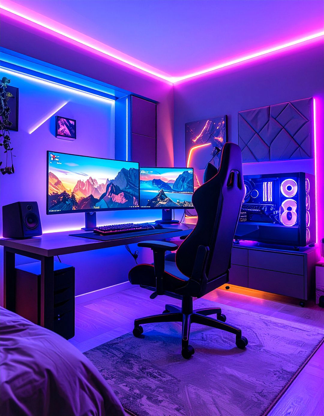 Compact Bedroom Gaming Setup - 25 Small Game Room Ideas