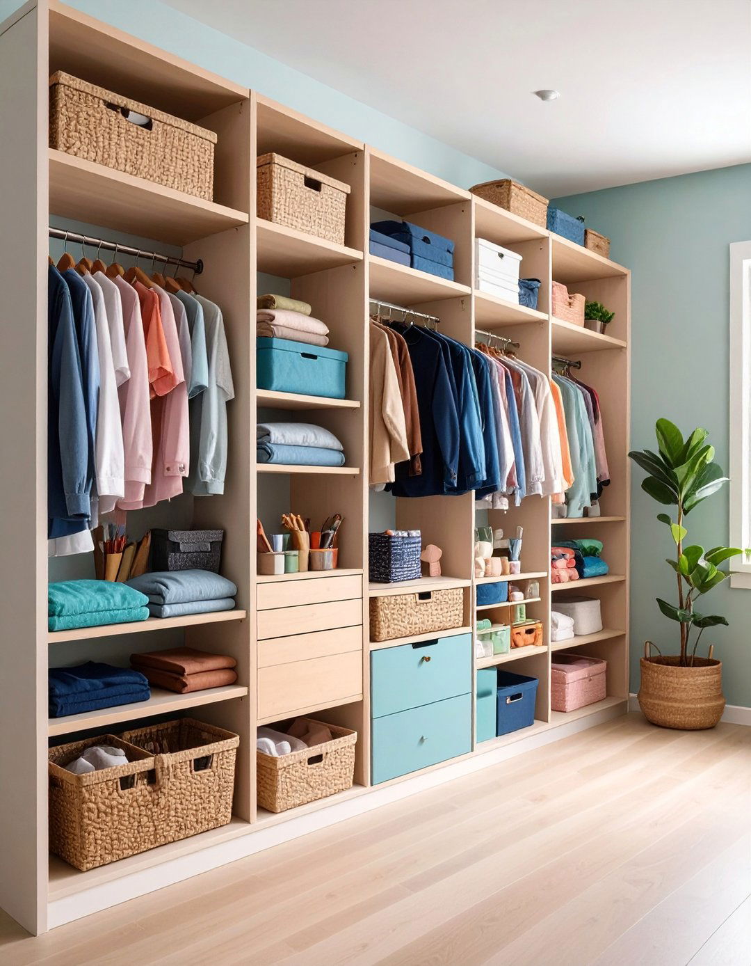 Compact Closet Craft Organization System - 25 Craft Room Organization Ideas