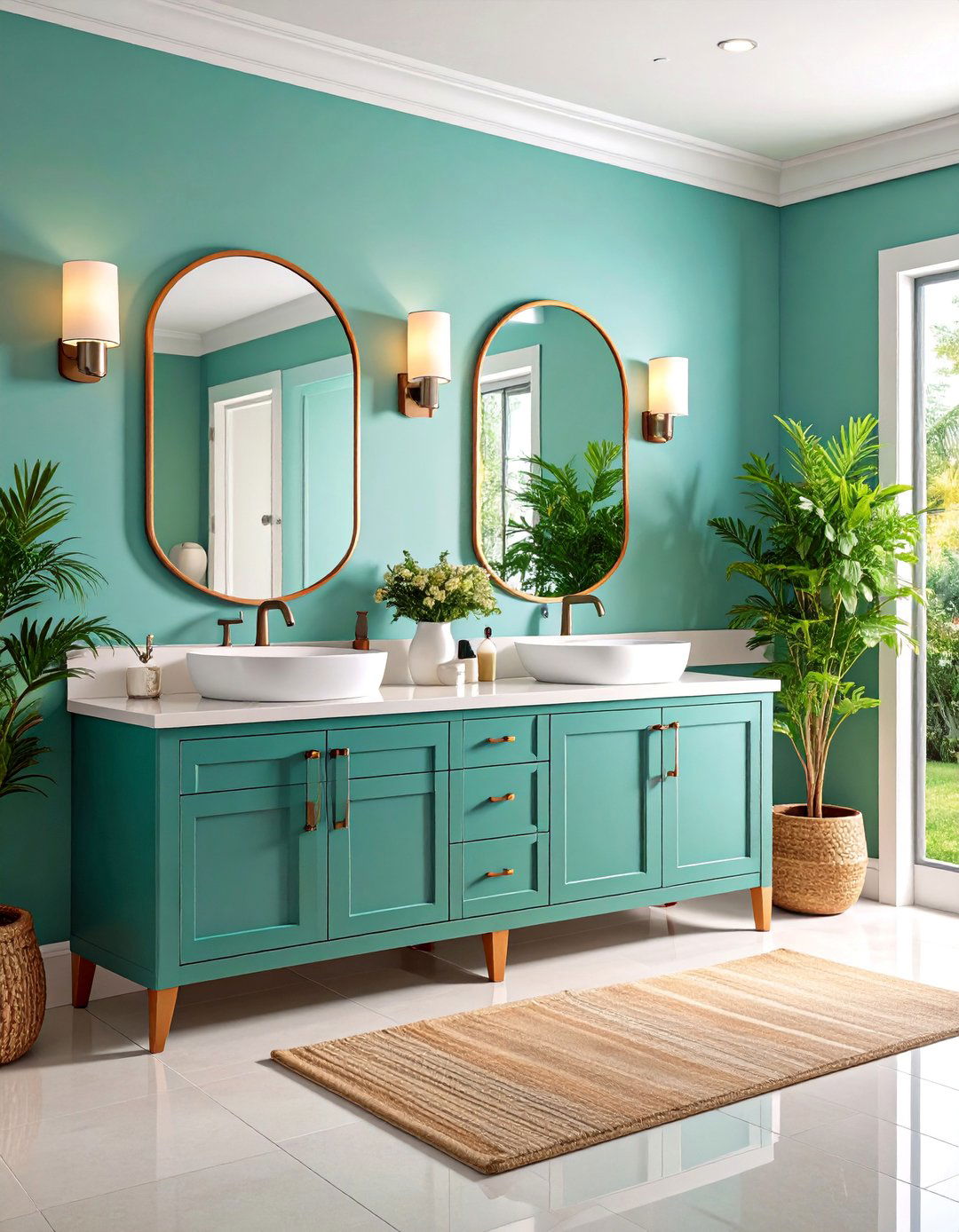 Compact Double Vanity Solution - 25 Small Master Bathroom Ideas