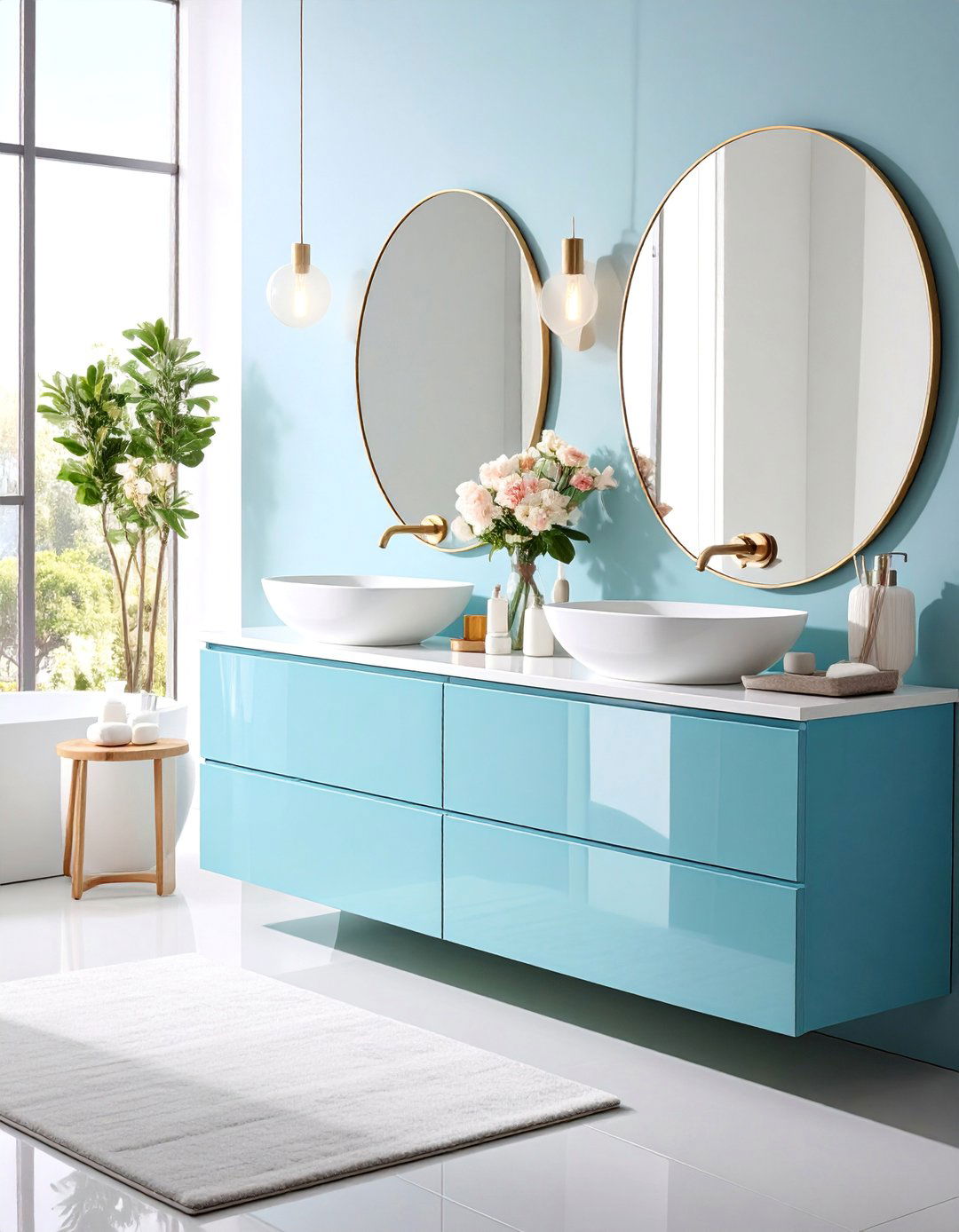 Compact Floating Vanity Solution for Small Powder Rooms - 25 Floating Vanity Bathroom Ideas