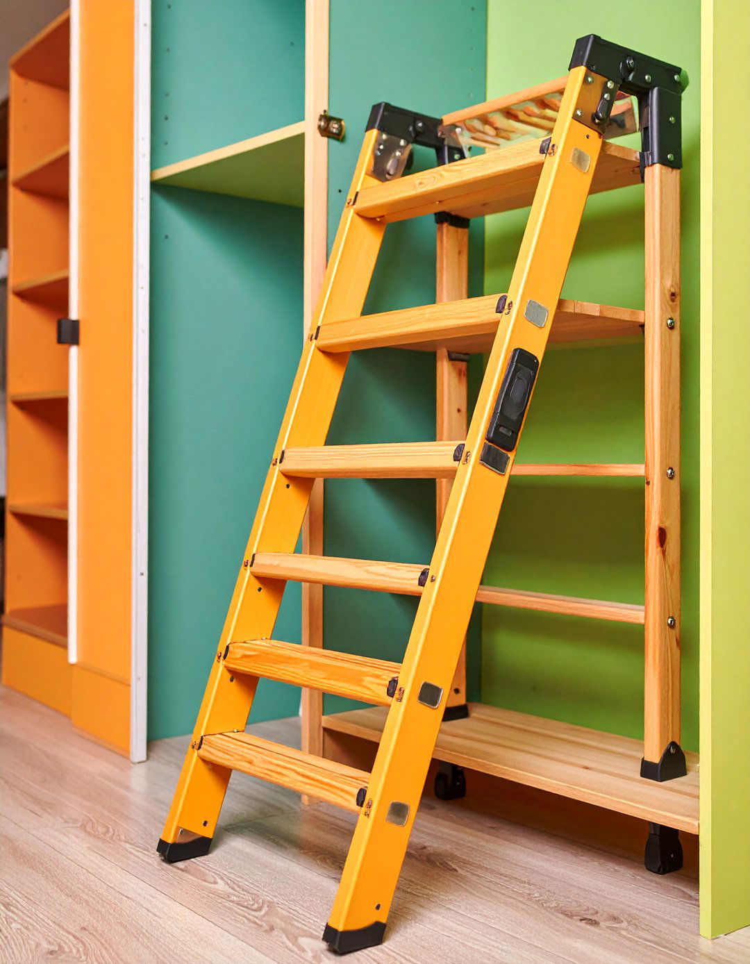 Compact Folding Ladder Storage for Apartment Living - 25 Ladder Storage Ideas