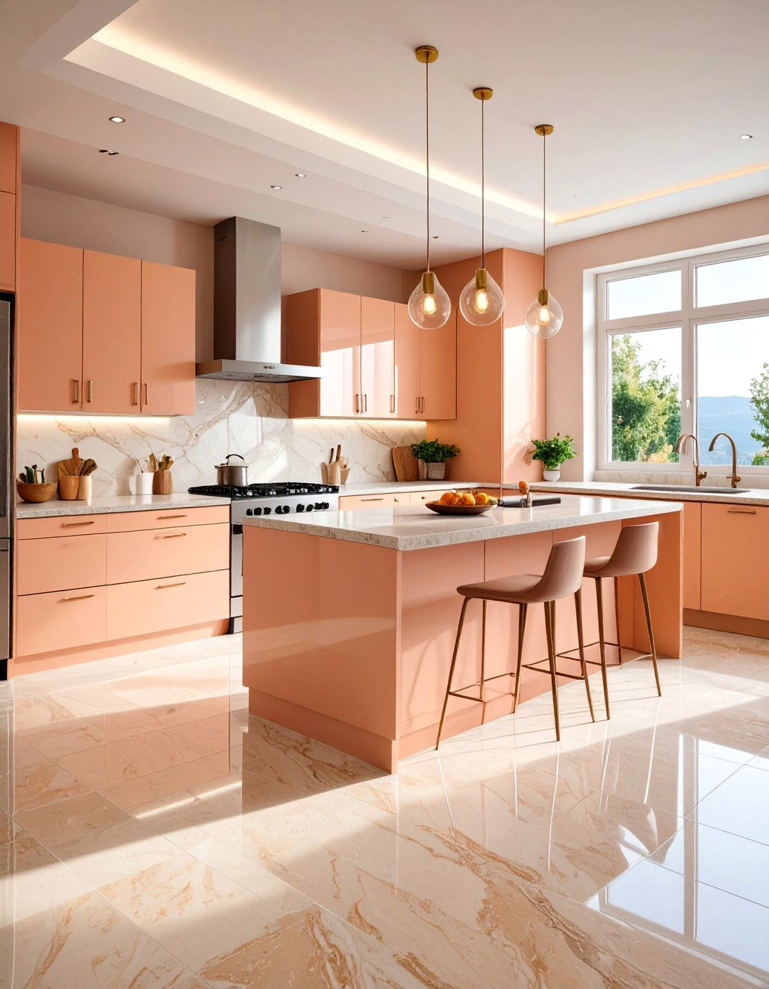 Compact Galley Travertine Floor Kitchen - 25 Travertine Floor Kitchen Ideas