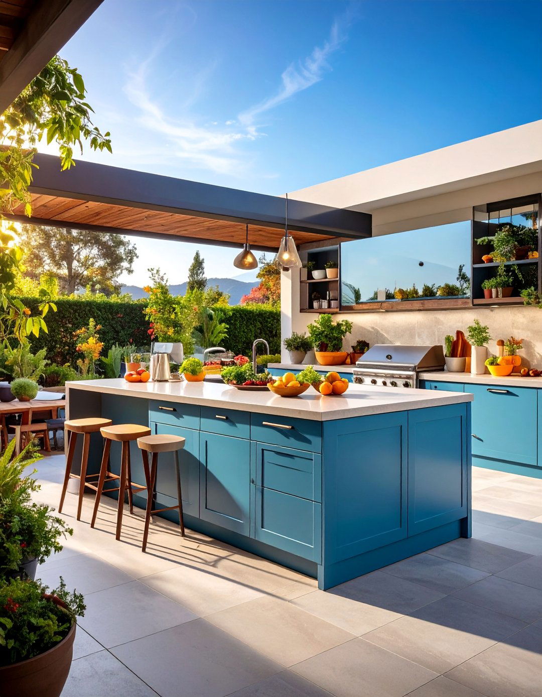 Compact Kitchen Island for Small Patios - 25 Outdoor Kitchen Island Ideas